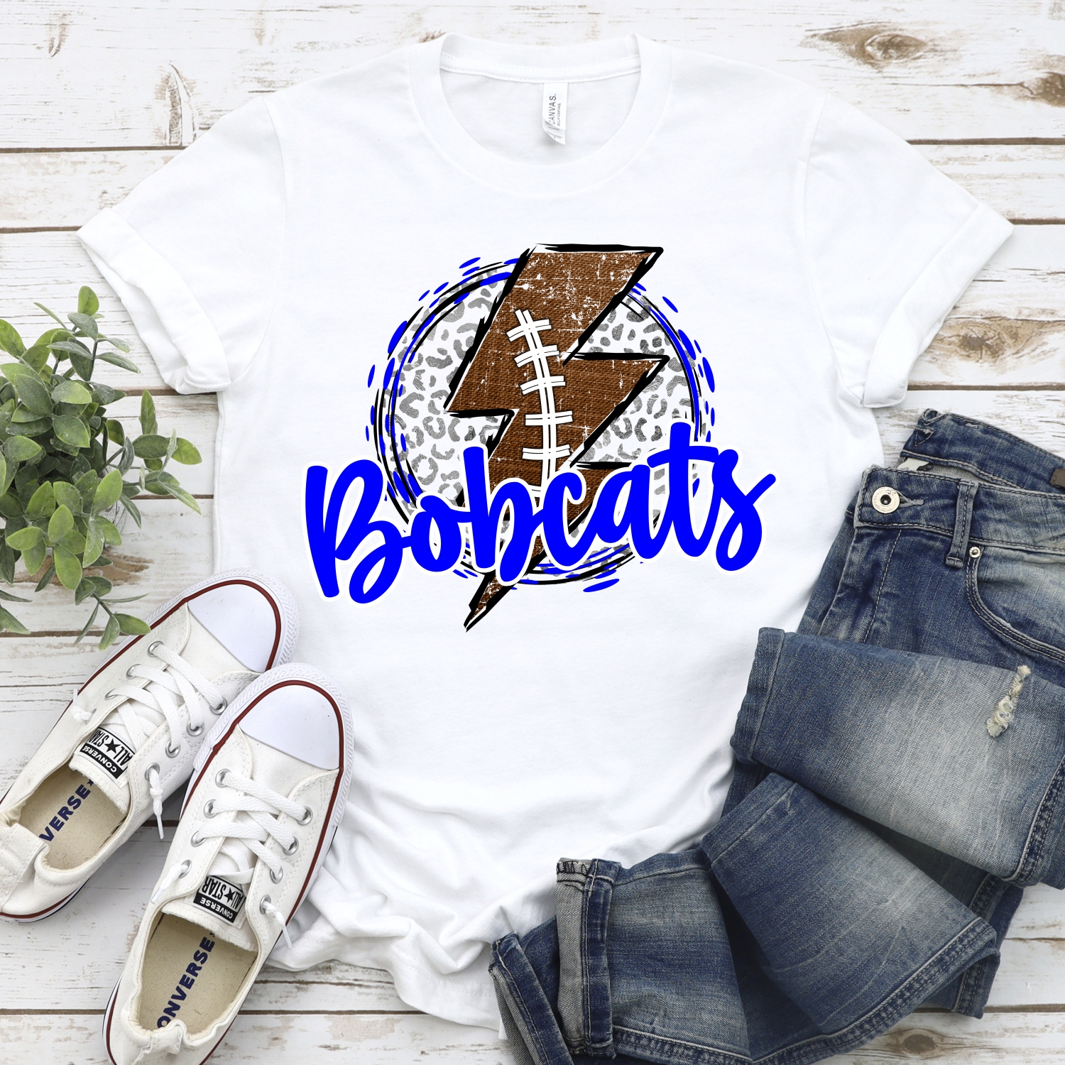 CUSTOM Bobcats football bolt on leopard *DTF* Transfer - Image 2