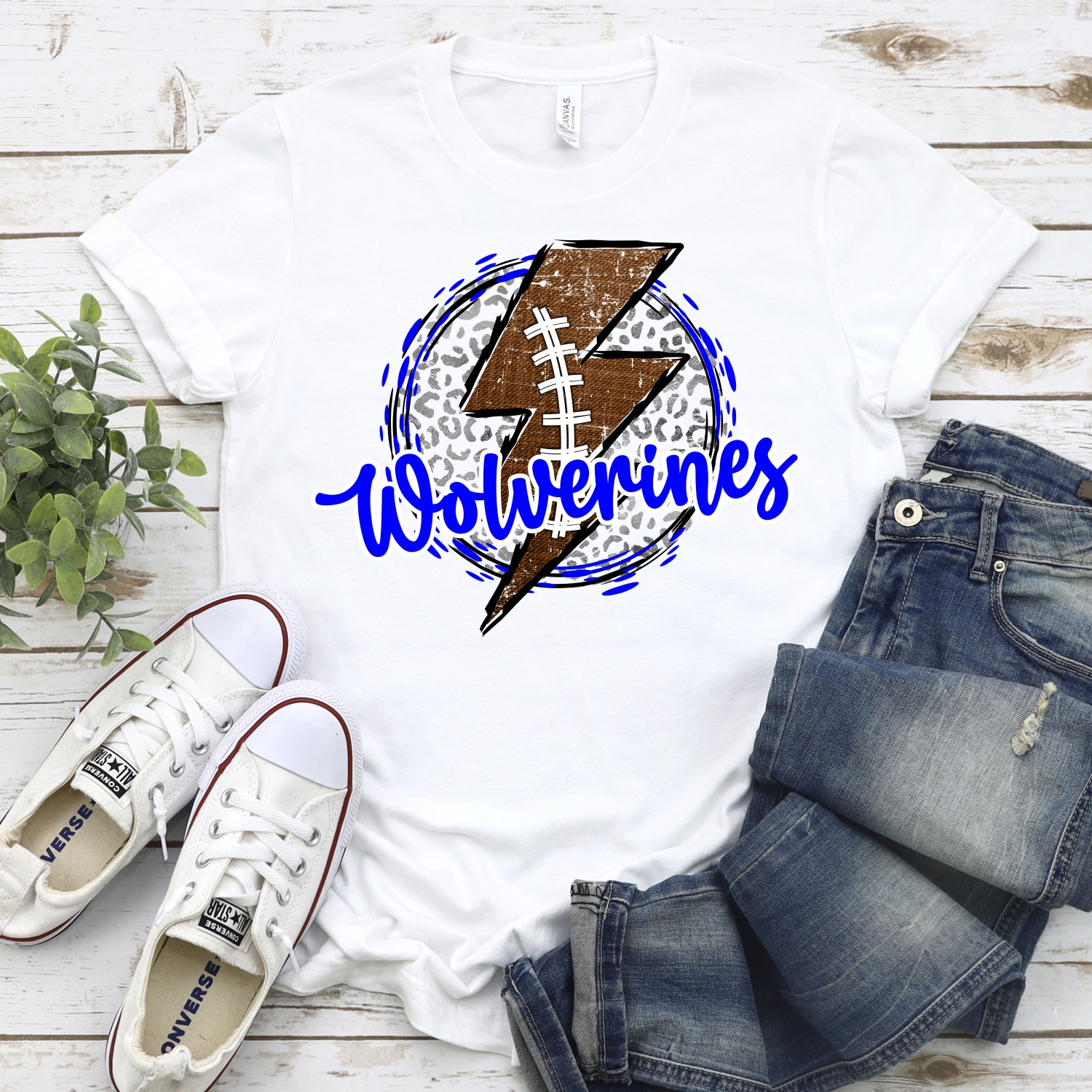 CUSTOM Wolverines football bolt on leopard *DTF* Transfer - Image 2