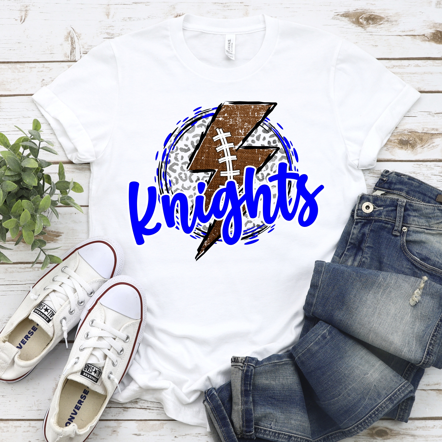 CUSTOM Knights football bolt on leopard *DTF* Transfer - Image 2