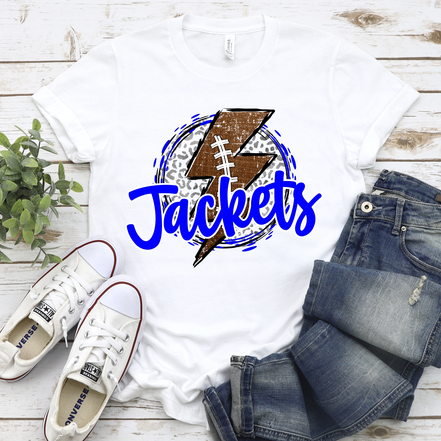 CUSTOM Jackets football bolt on leopard *DTF* Transfer - Image 2