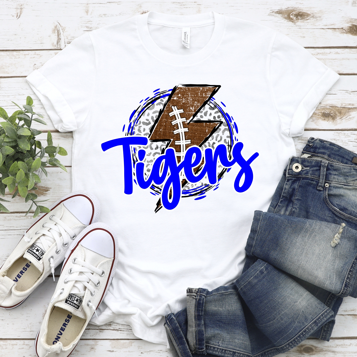CUSTOM Tigers football bolt on leopard *DTF* Transfer - Image 2