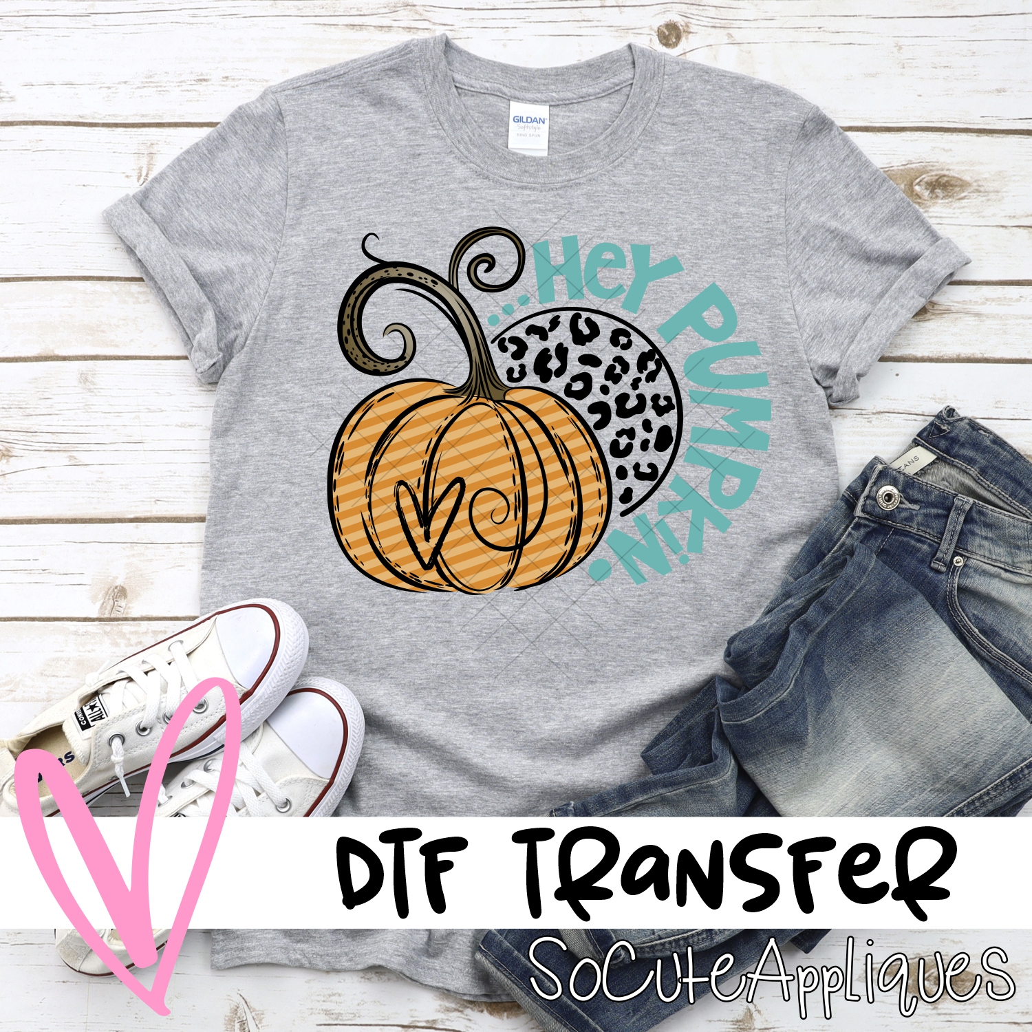 Hey Pumpkin leopard circle *DTF* Transfer