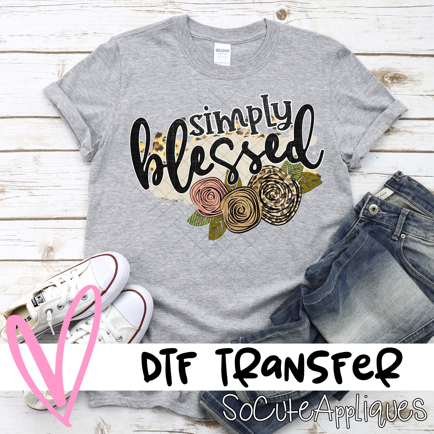 Simply blessed on linen *DTF* Transfer