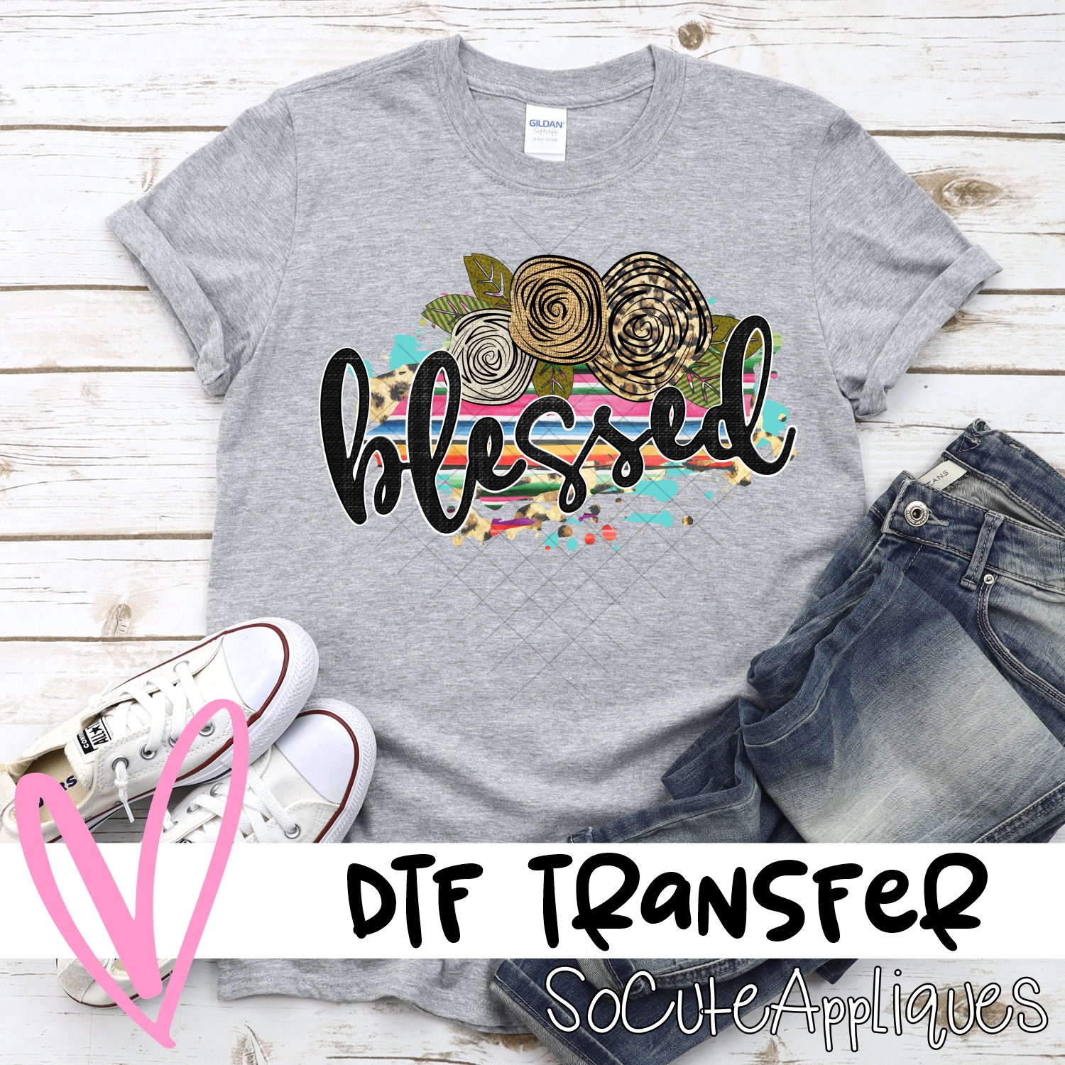 Blessed on serape *DTF* Transfer
