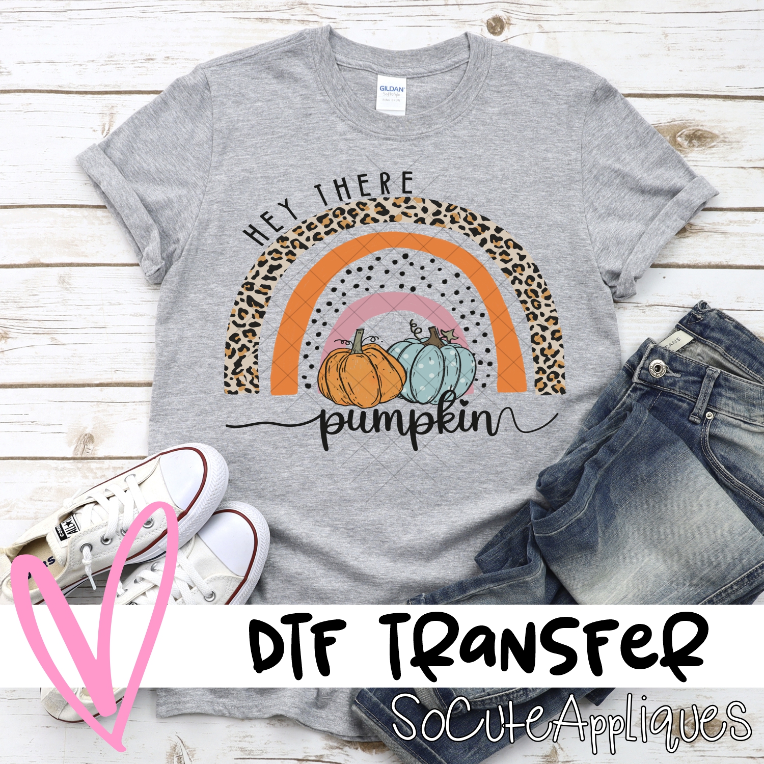 Hey there pumpkin rainbow *DTF* Transfer