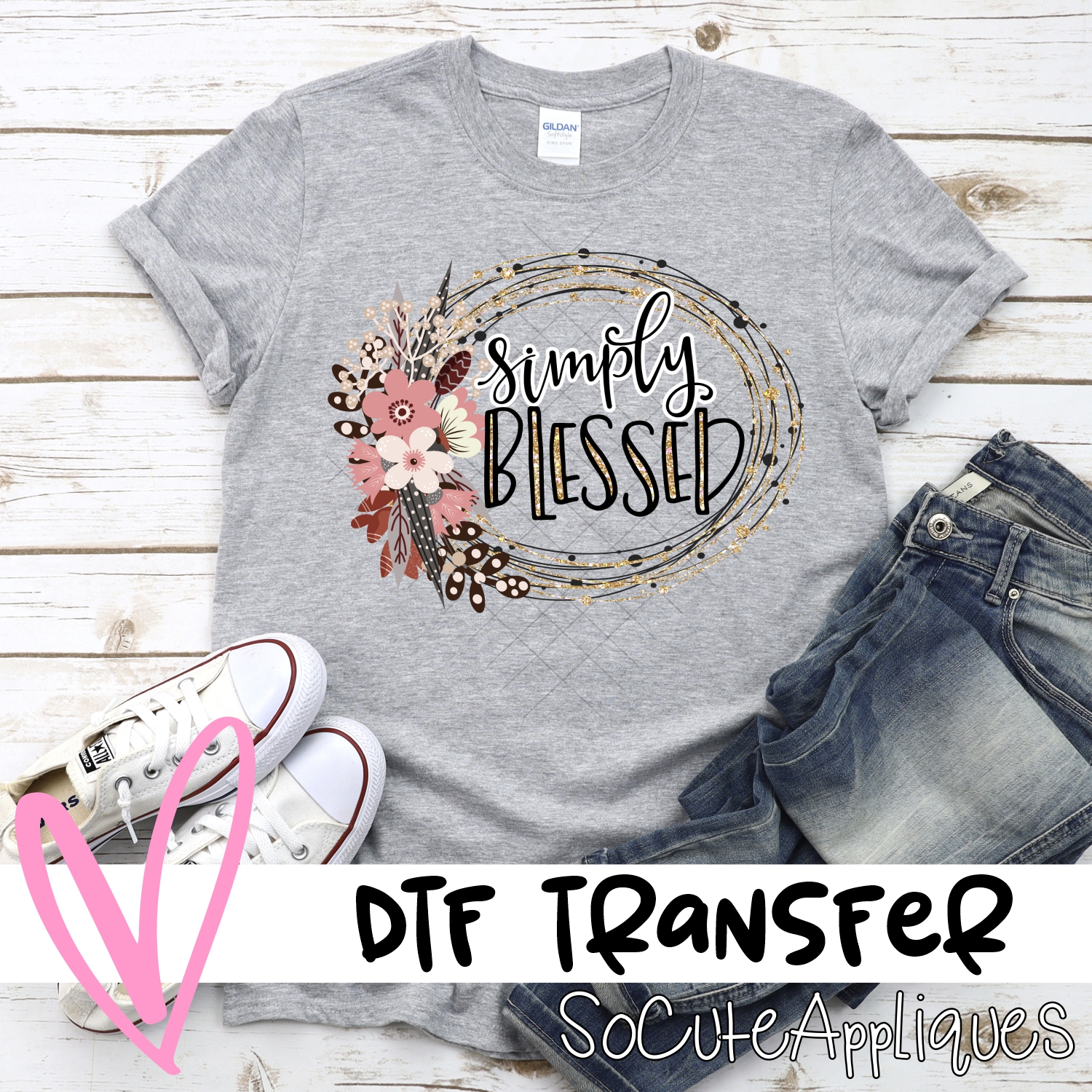 Simply blessed wreath *DTF* Transfer