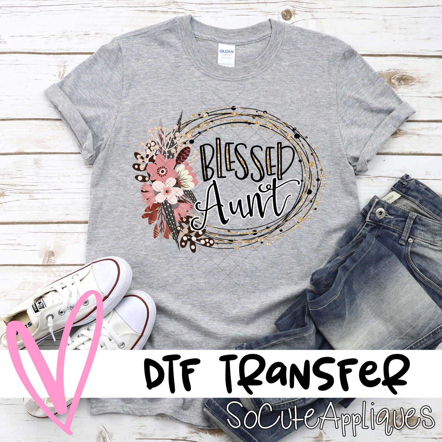 Blessed Aunt wreath *DTF* Transfer