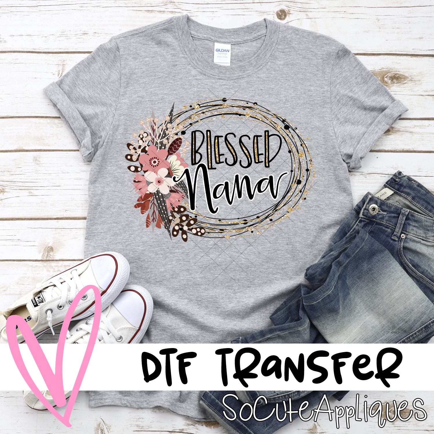 Blessed Nana wreath *DTF* Transfer