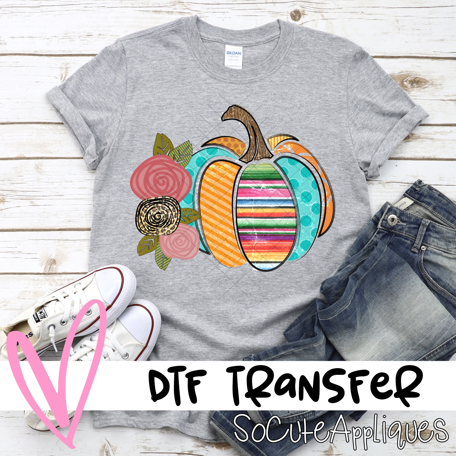 Multi pumpkin with flowers *DTF* Transfer