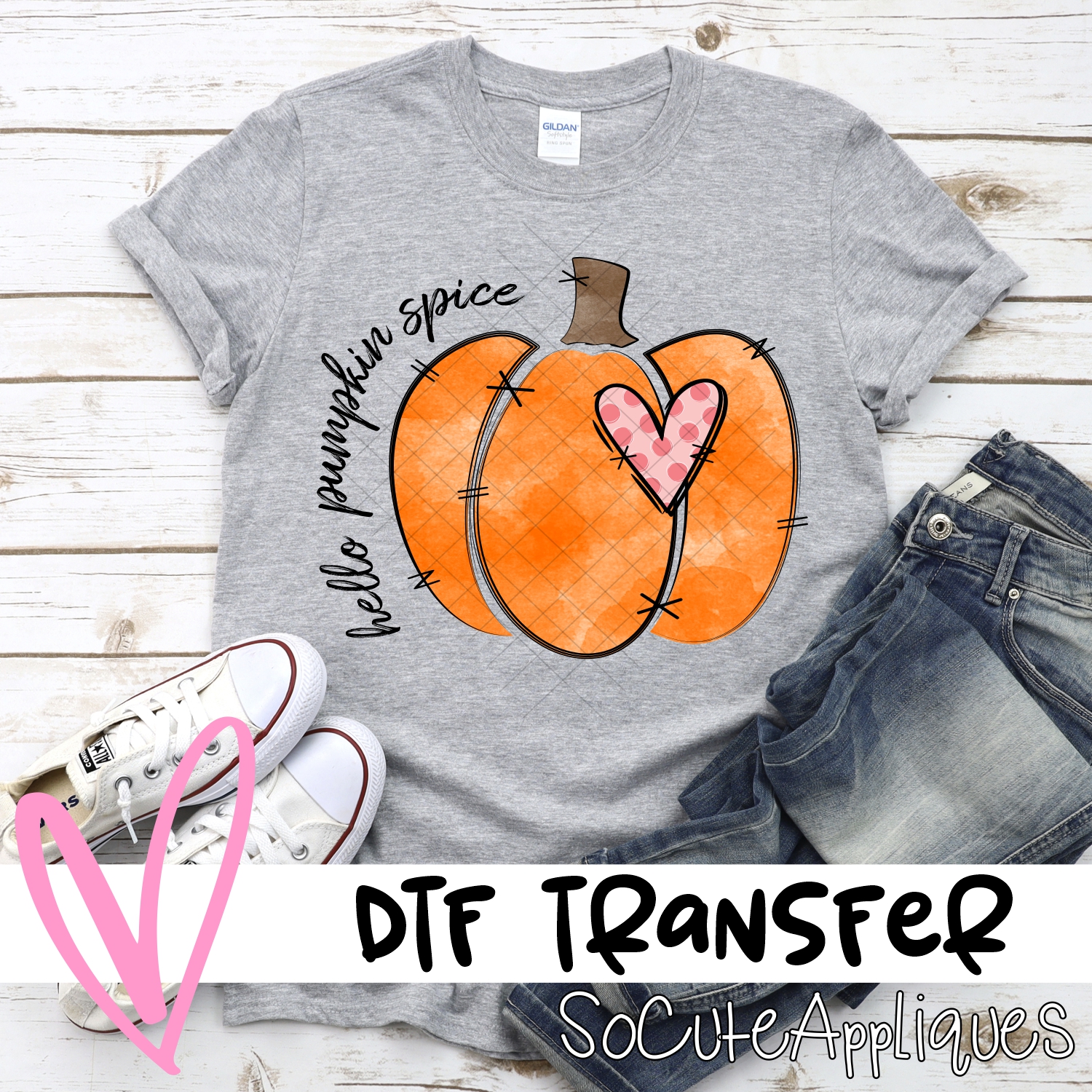 Hello pumpkin spice orange pumpkin *DTF* Transfer
