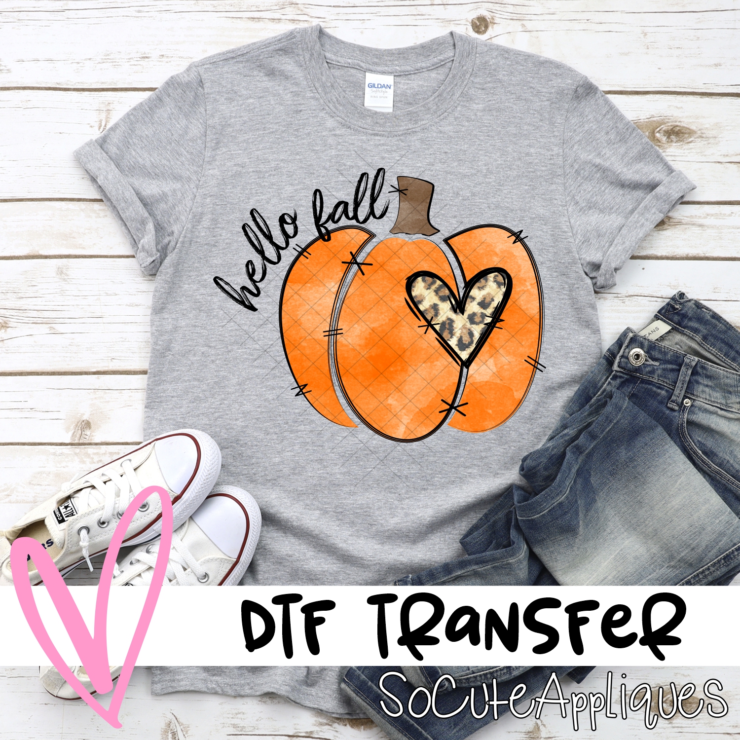 Thankful Leopard Heart DTF