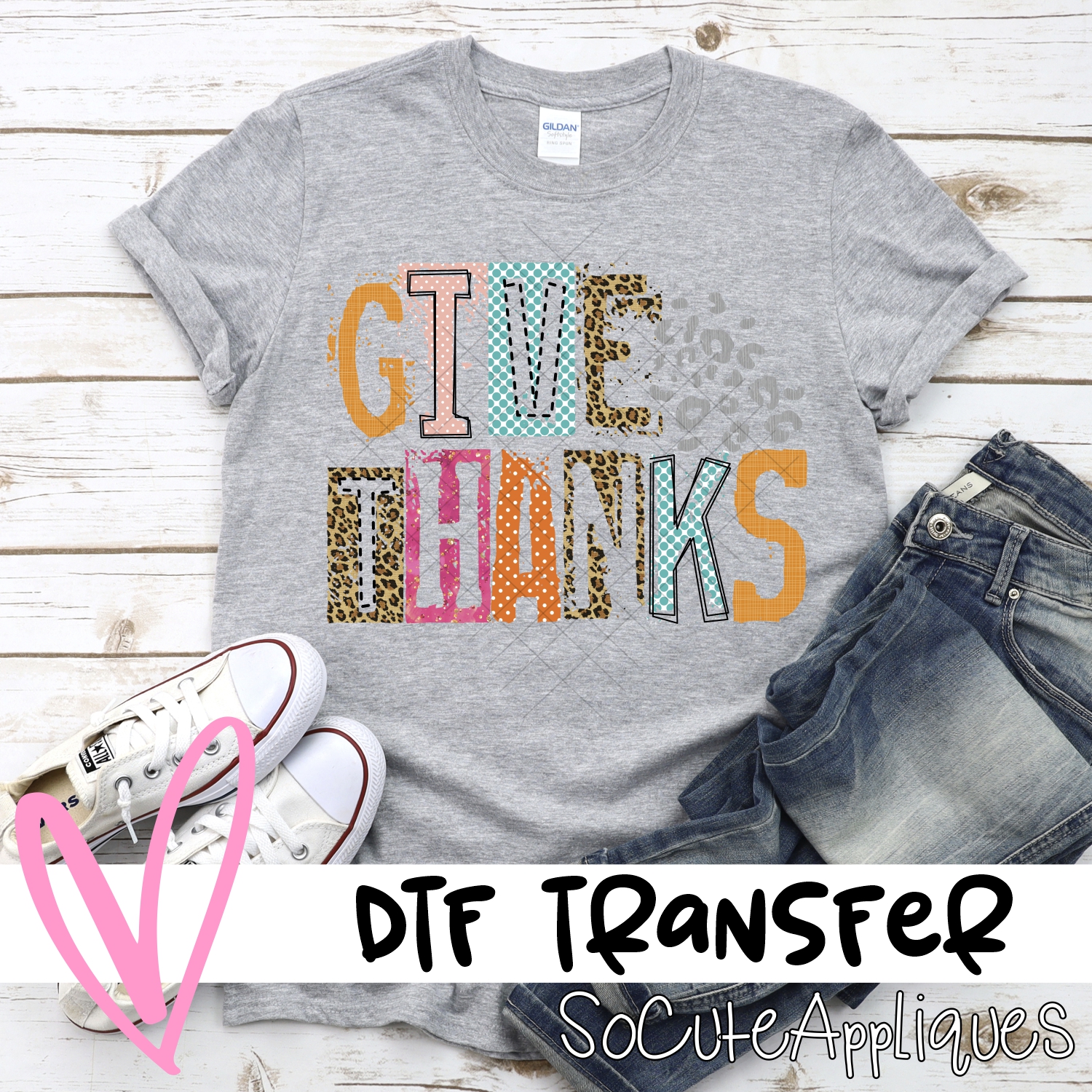 Give Thanks leopard *DTF* Transfer