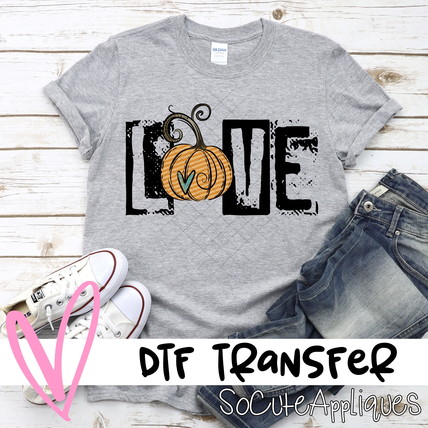 Love pumpkin black *DTF* Transfer