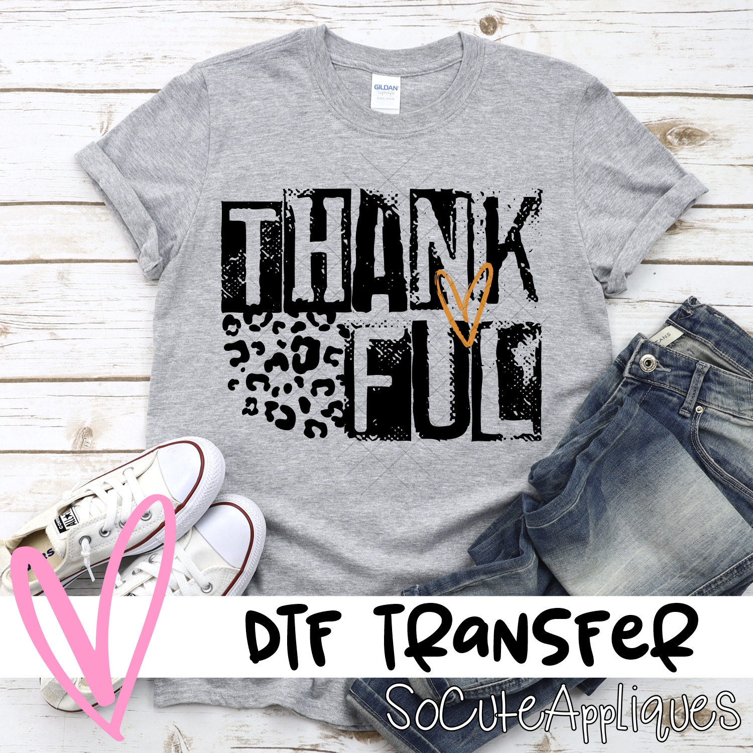Thankful leopard black *DTF* Transfer