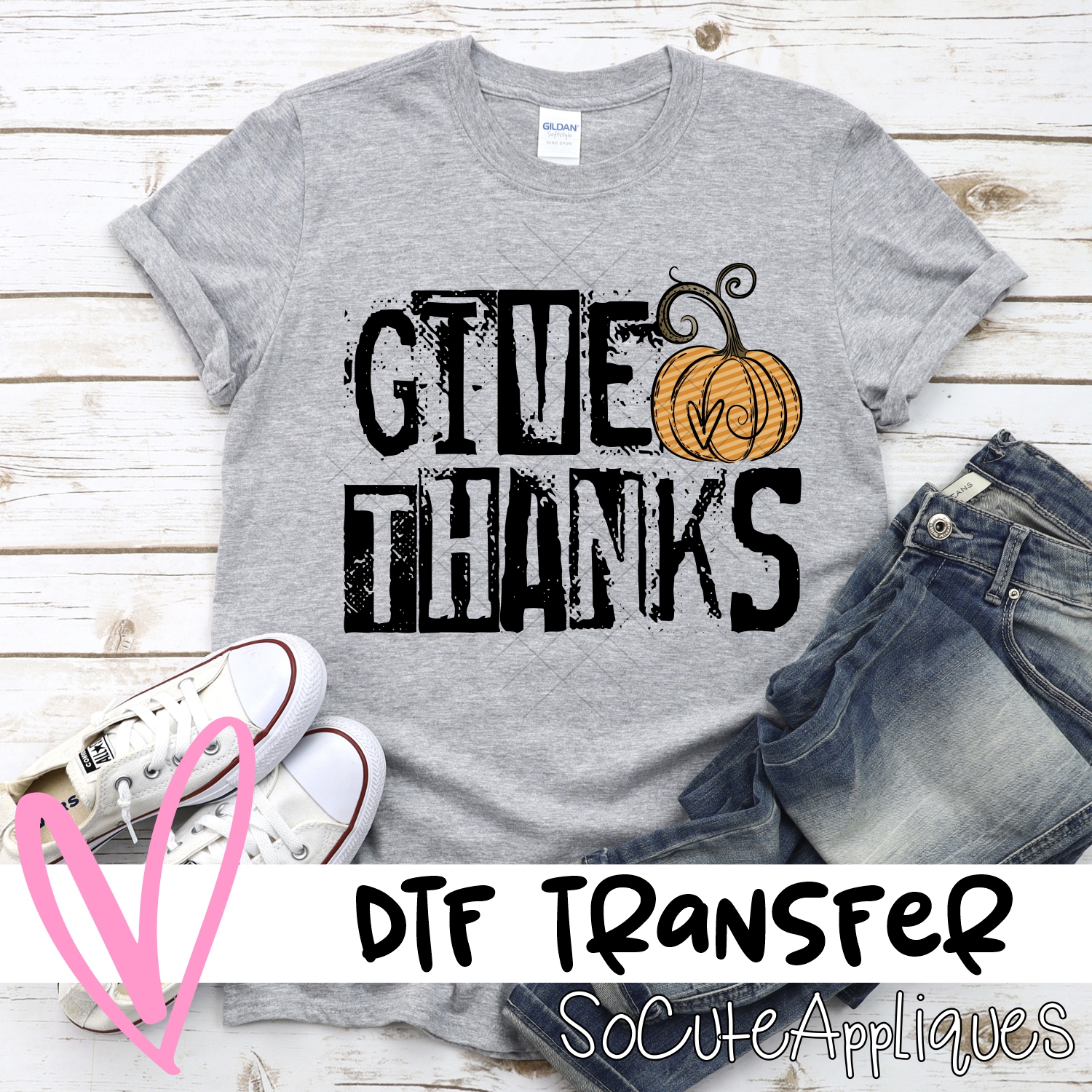 Give thanks black *DTF* Transfer