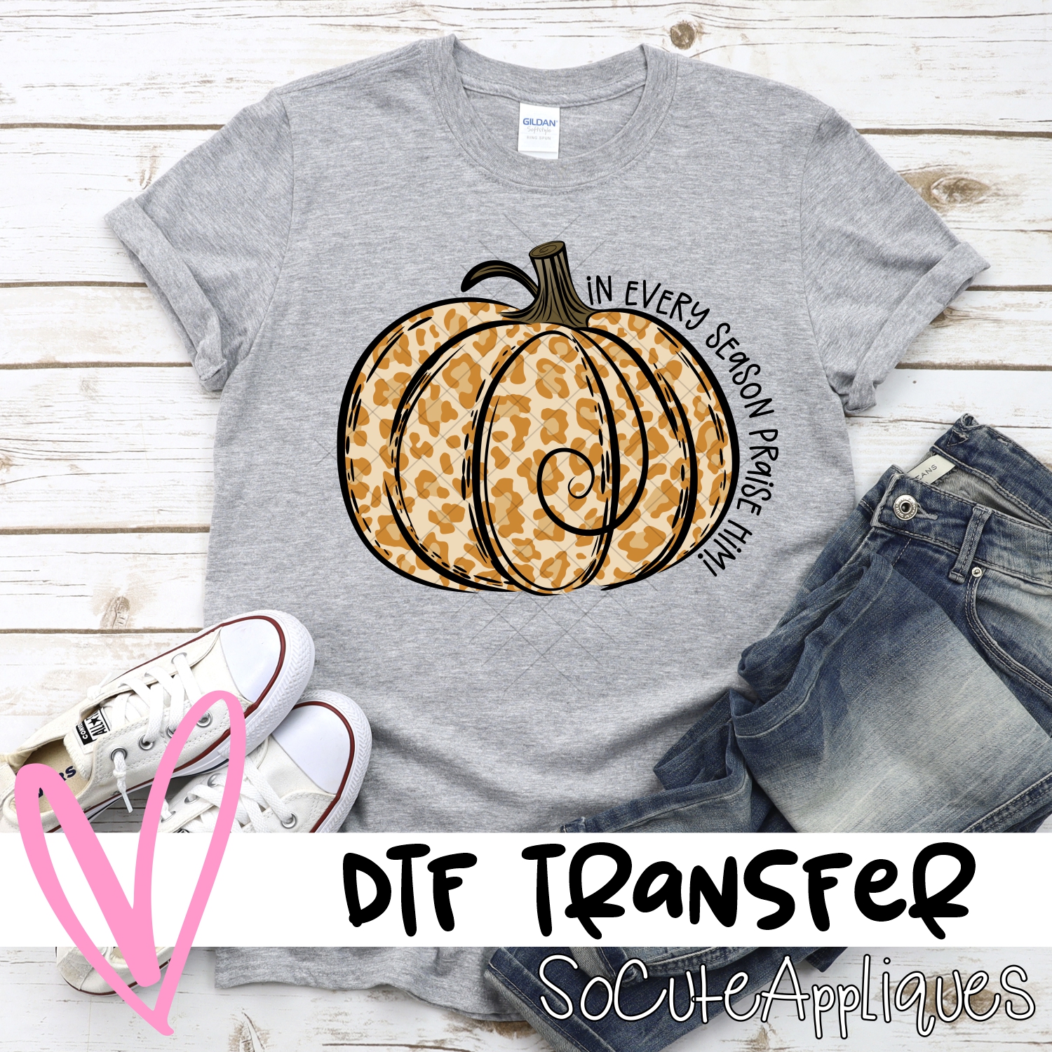 In every season praise him orange leopard pumpkin *DTF* Transfer
