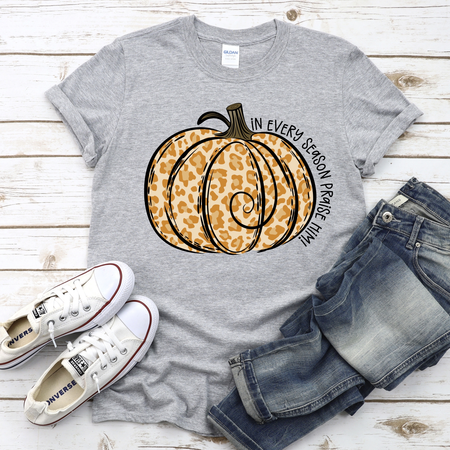 In every season praise him orange leopard pumpkin *DTF* Transfer - Image 2