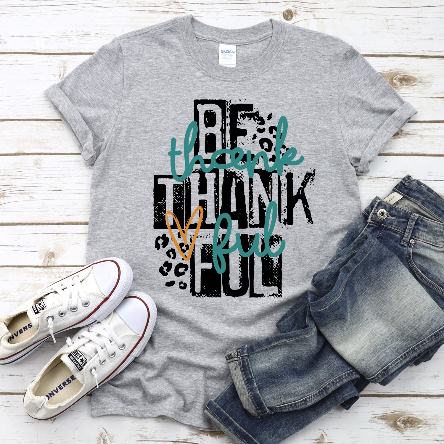 Be thankful leopard black orange *DTF* Transfer - Image 2