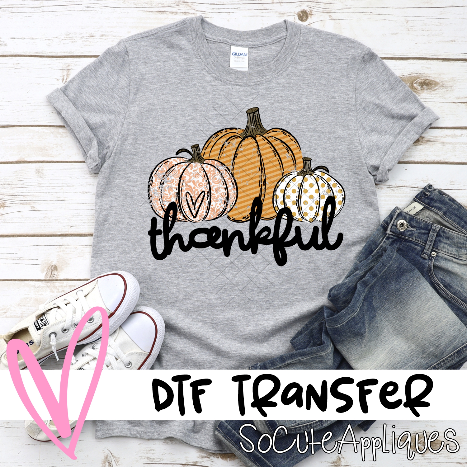 Thankful pumpkin trio orange *DTF* Transfer