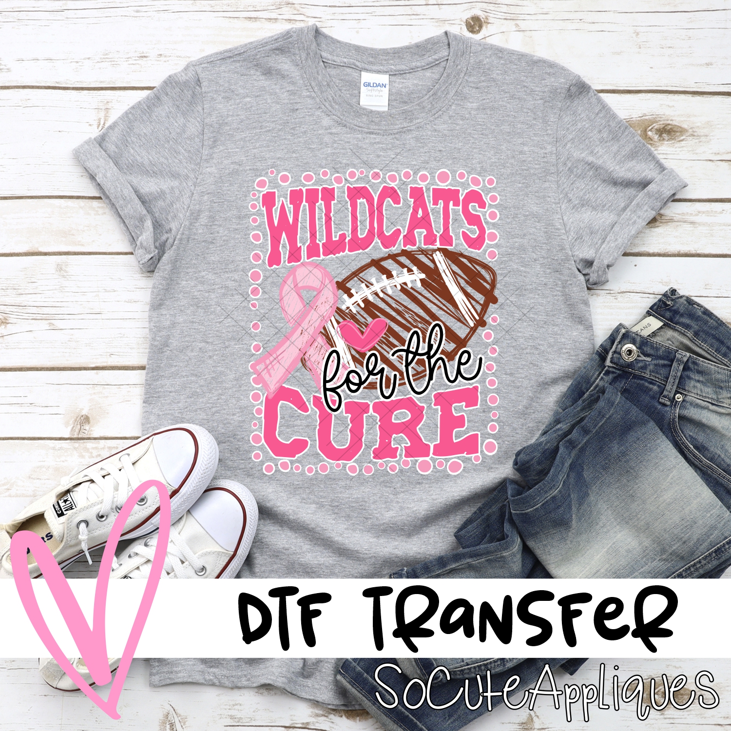 Wildcats for the cure dot football frame PINK  *DTF* Transfer