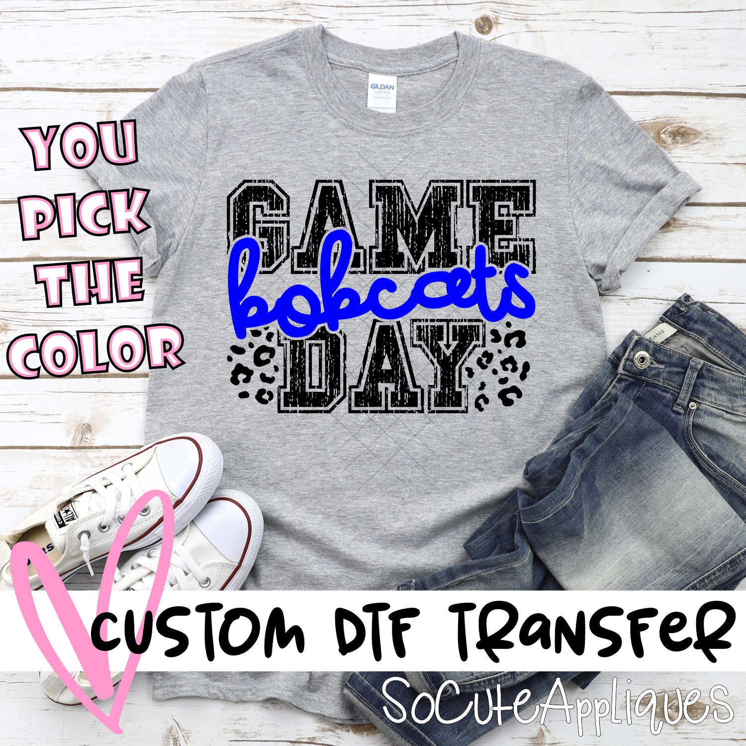 CUSTOM Bobcats Game Day with leopard spots *DTF* Transfer