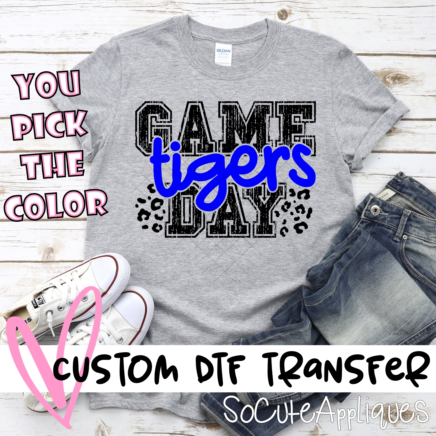 CUSTOM Tigers Game Day with leopard spots *DTF* Transfer