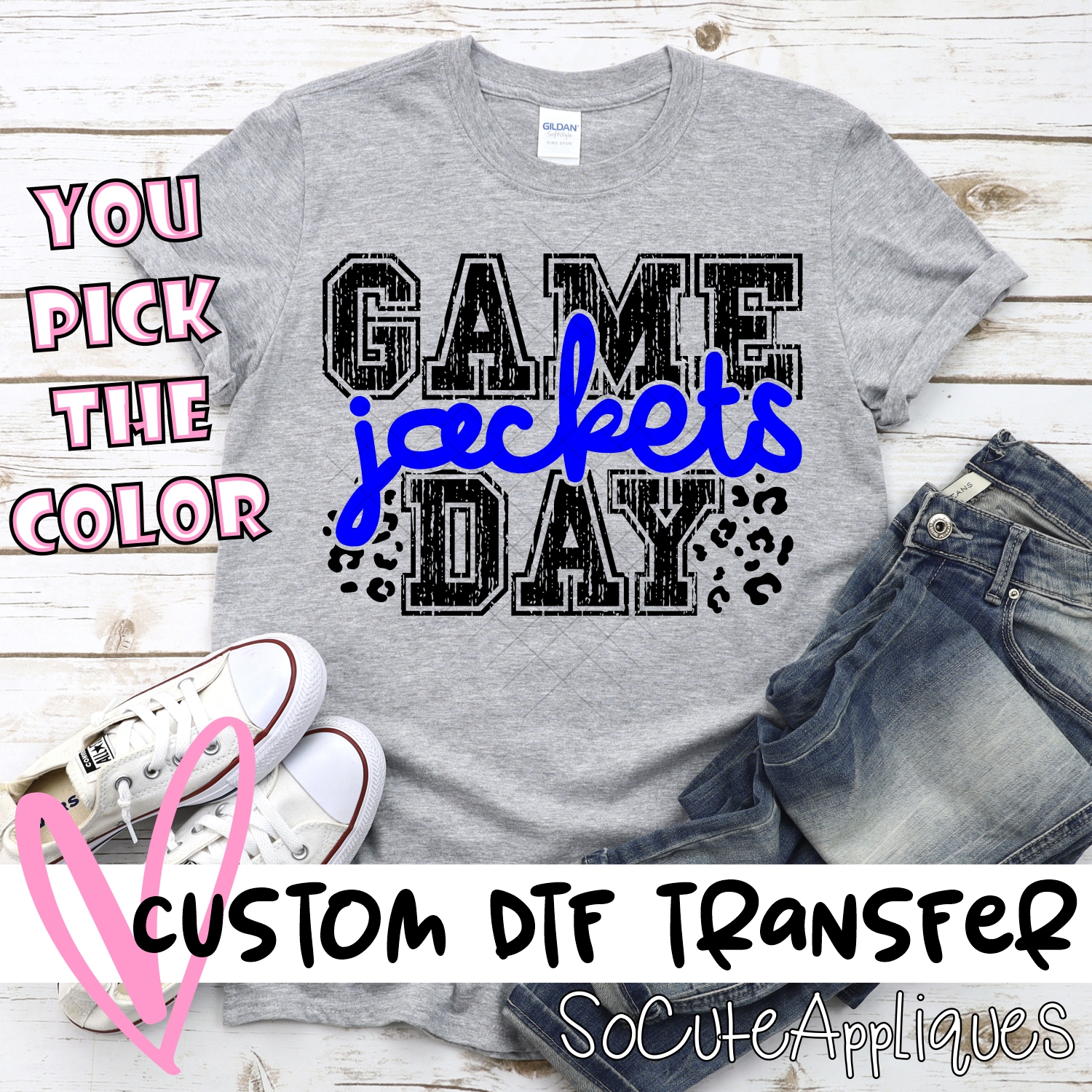 CUSTOM Jackets Game Day with leopard spots *DTF* Transfer