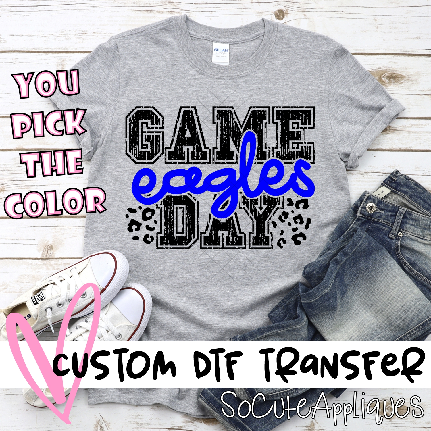 CUSTOM Eagles Game Day with leopard spots *DTF* Transfer