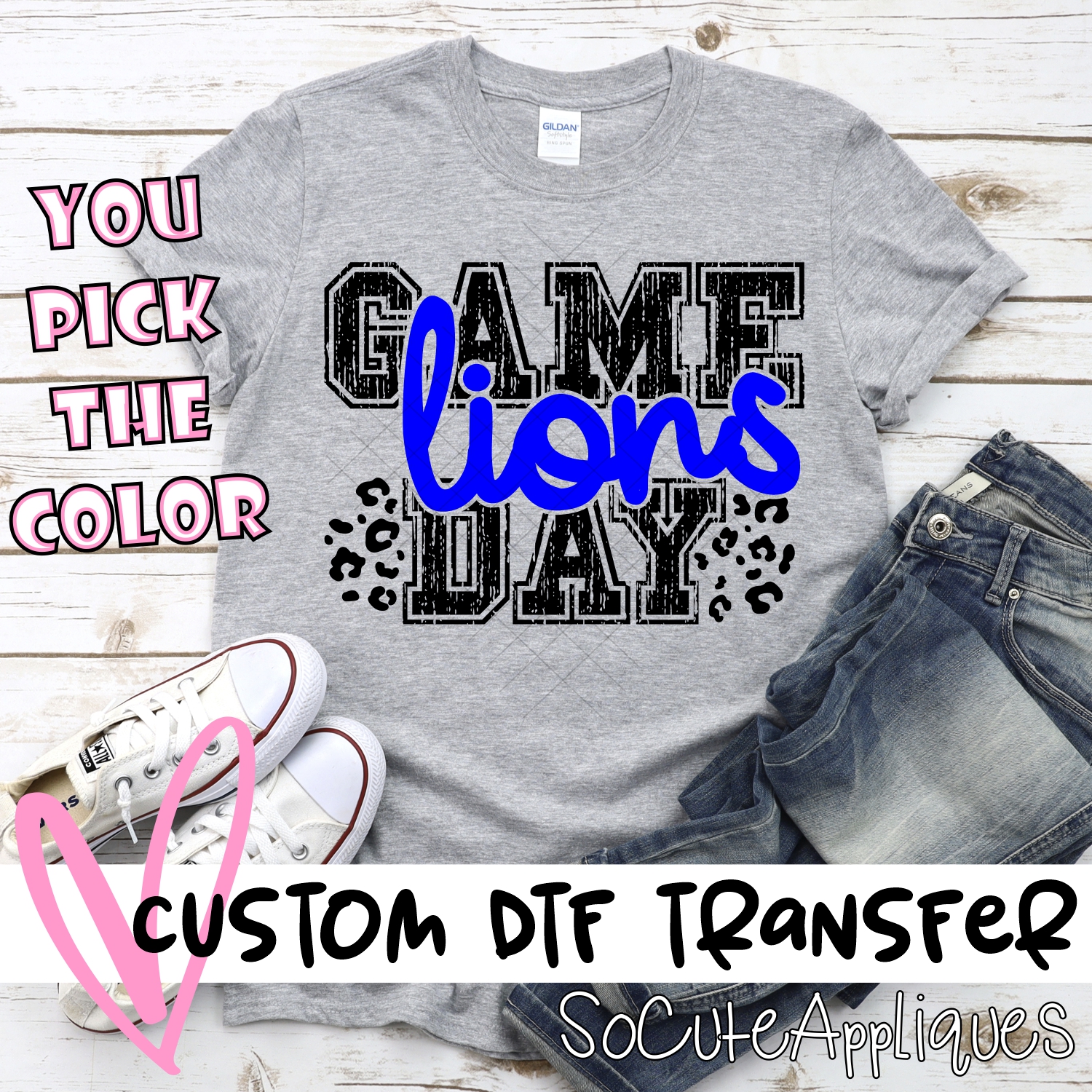 CUSTOM Lions Game Day with leopard spots *DTF* Transfer