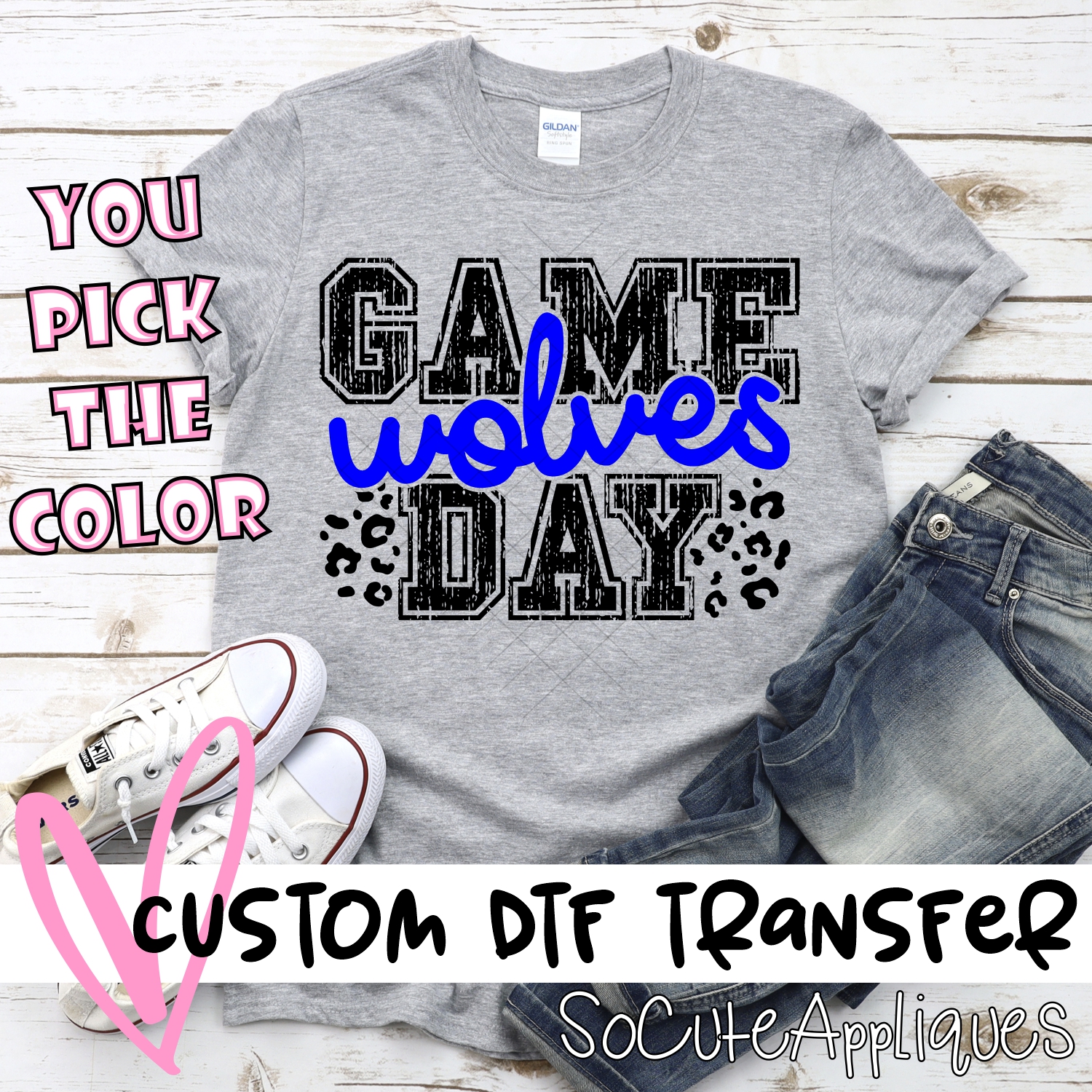 CUSTOM Wolves Game Day with leopard spots *DTF* Transfer