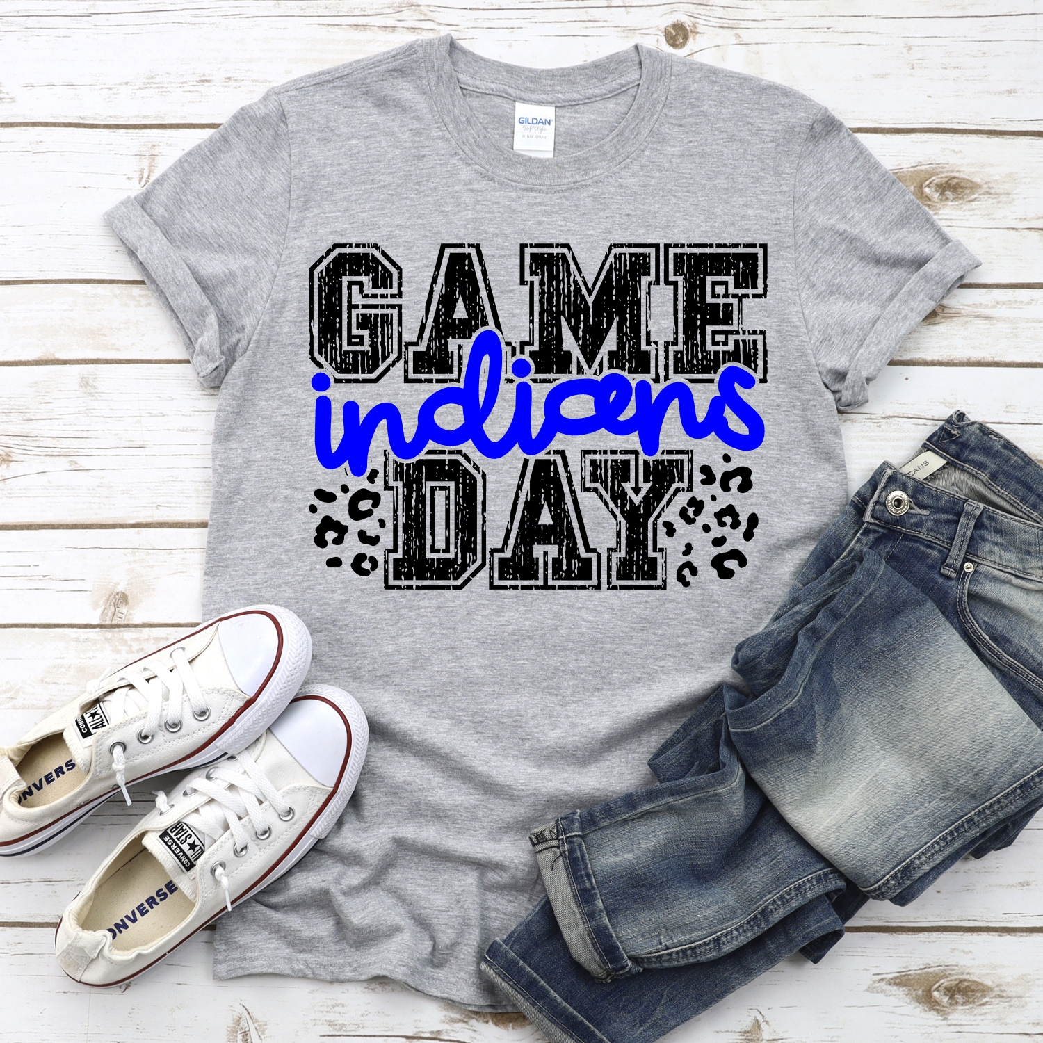 CUSTOM Indians Game Day with leopard spots *DTF* Transfer - Image 2