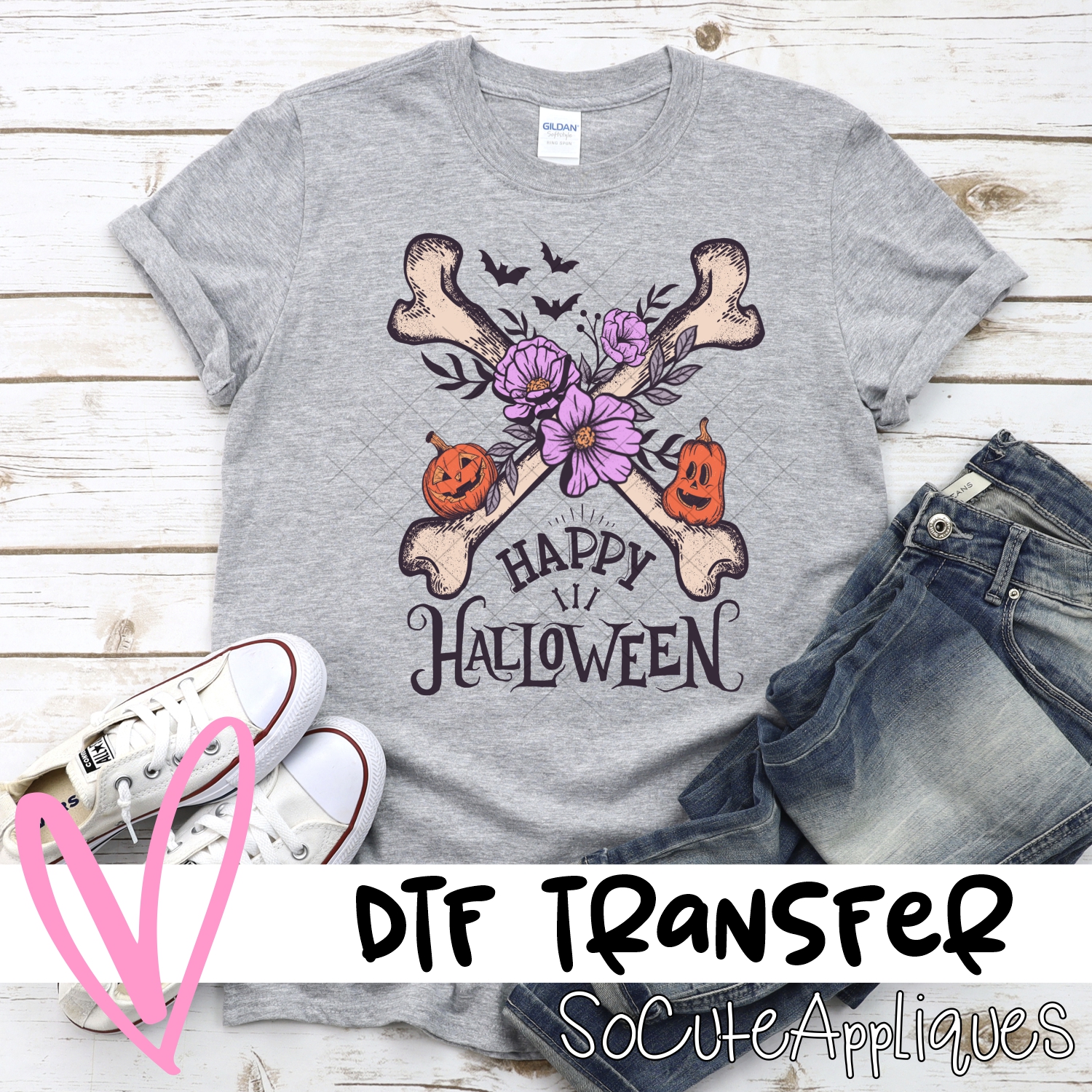 Happy Halloween cross bones *DTF* Transfer