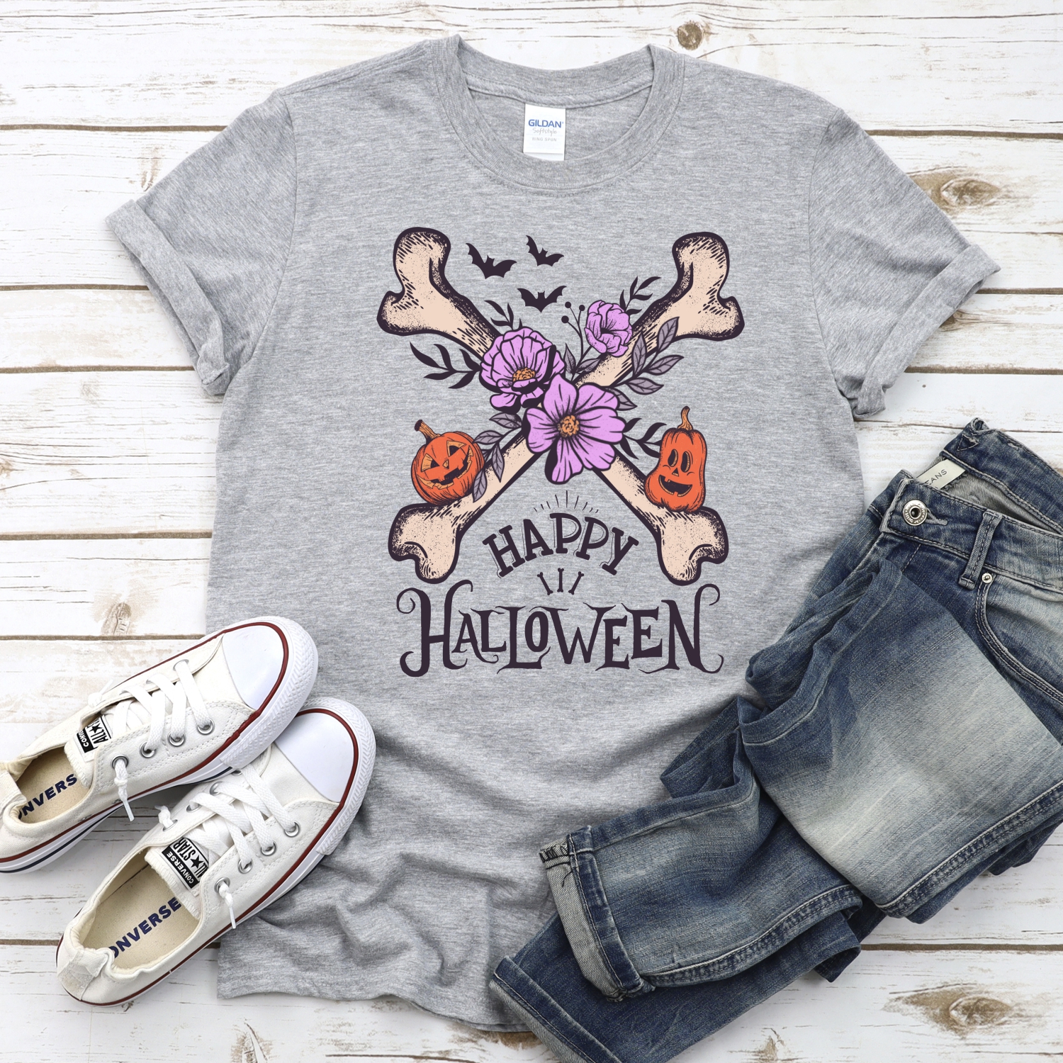 Happy Halloween cross bones *DTF* Transfer - Image 2