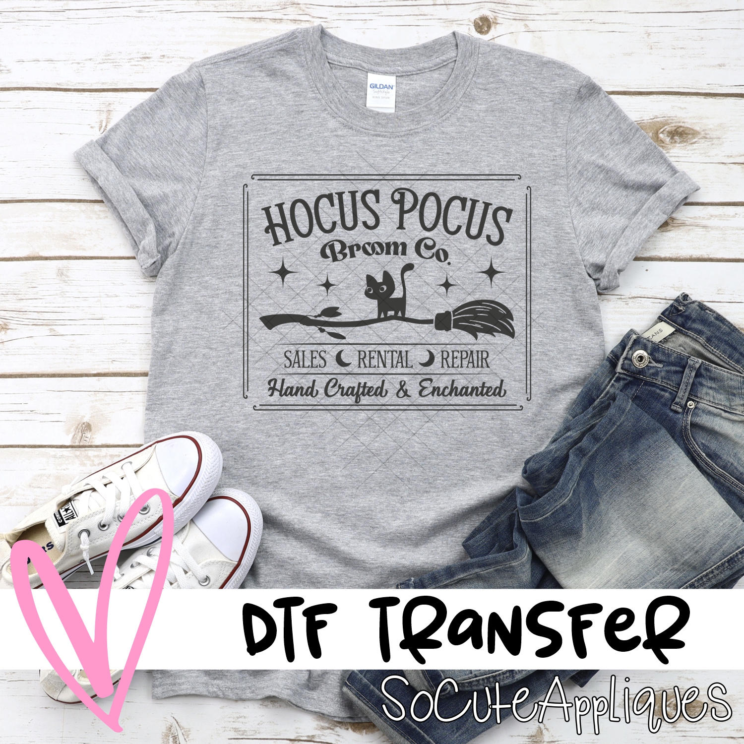 Hocus Pocus Broom company cat *DTF* Transfer