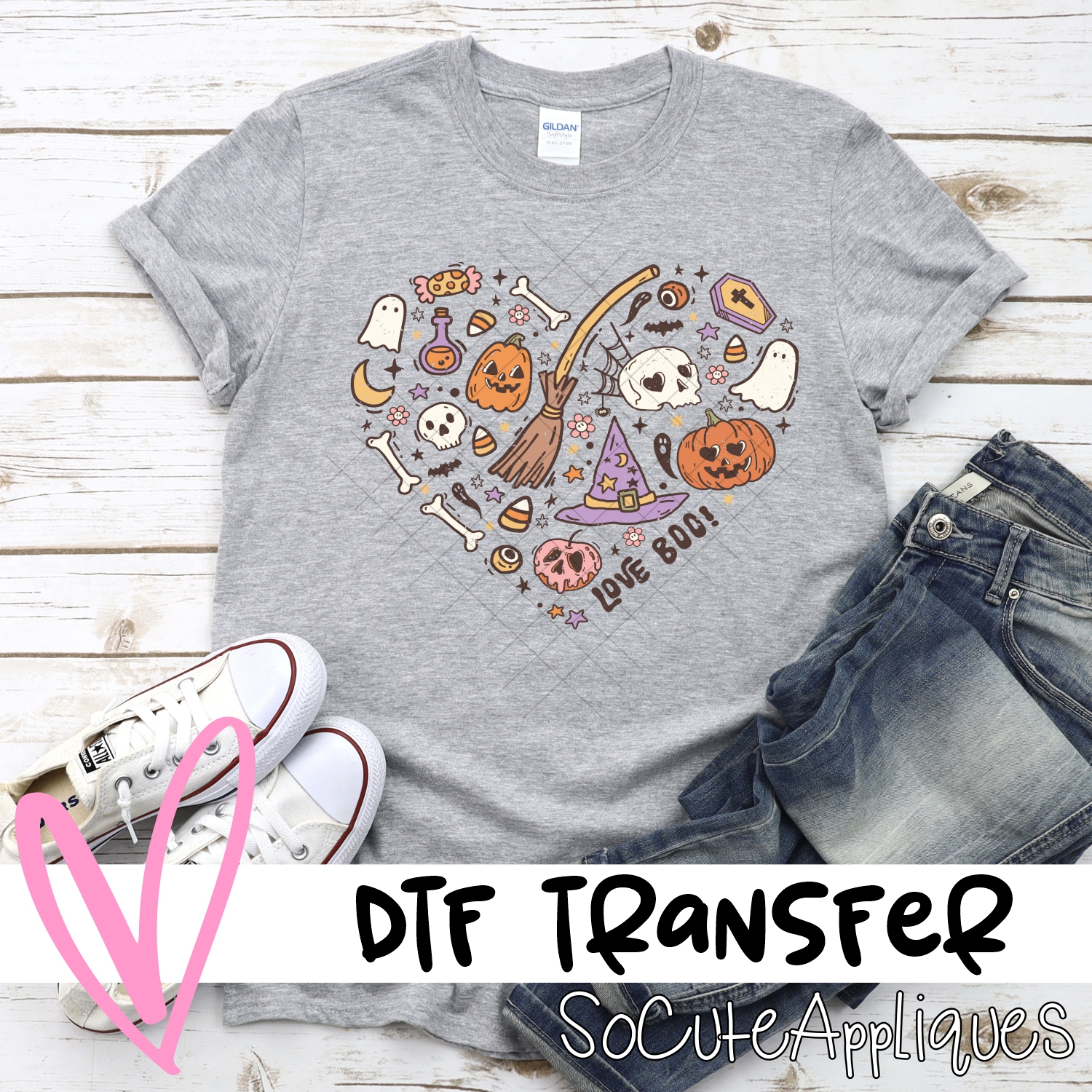 Love boo Halloween heart *DTF* Transfer