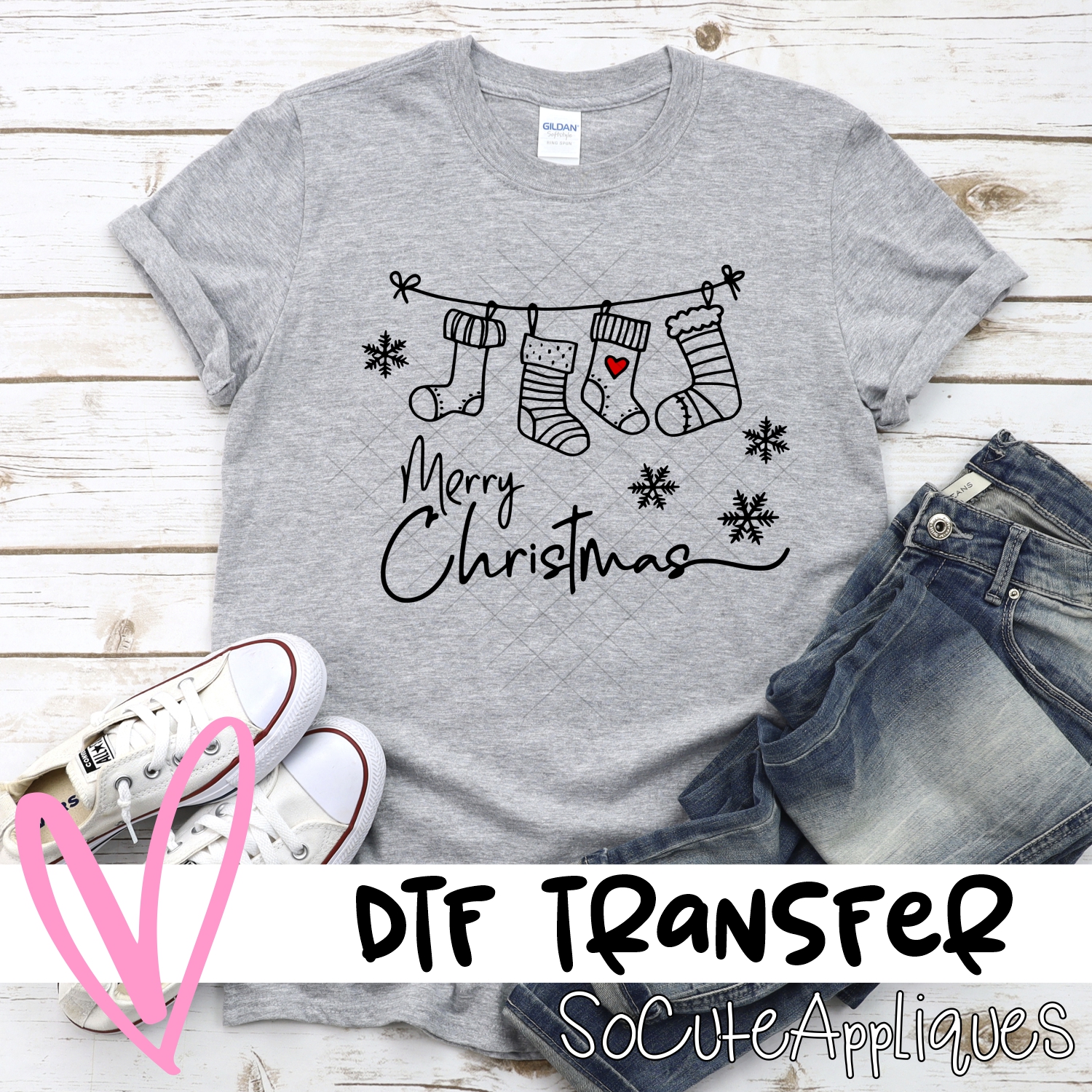 Merry Christmas stockings *DTF* Transfer