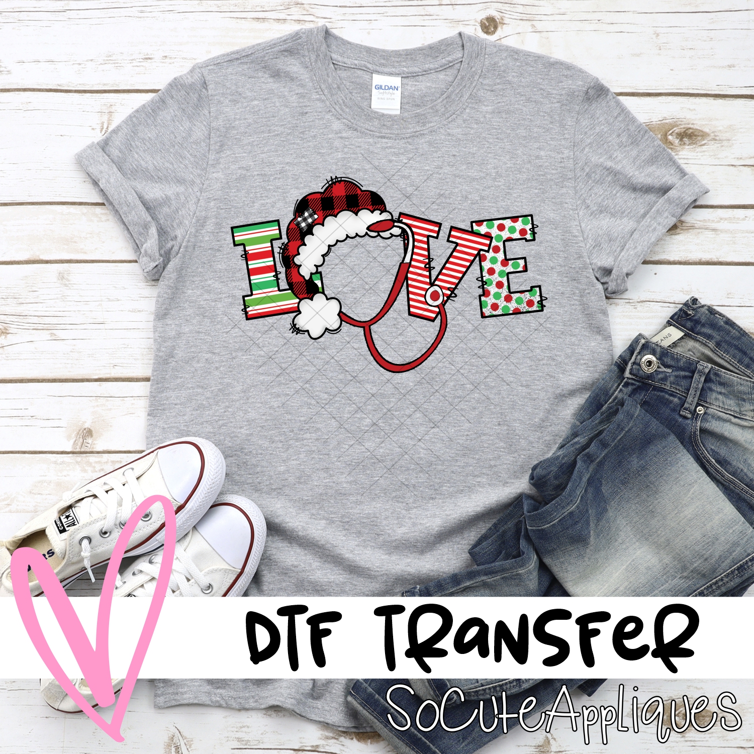 Love Christmas stethoscope *DTF* Transfer