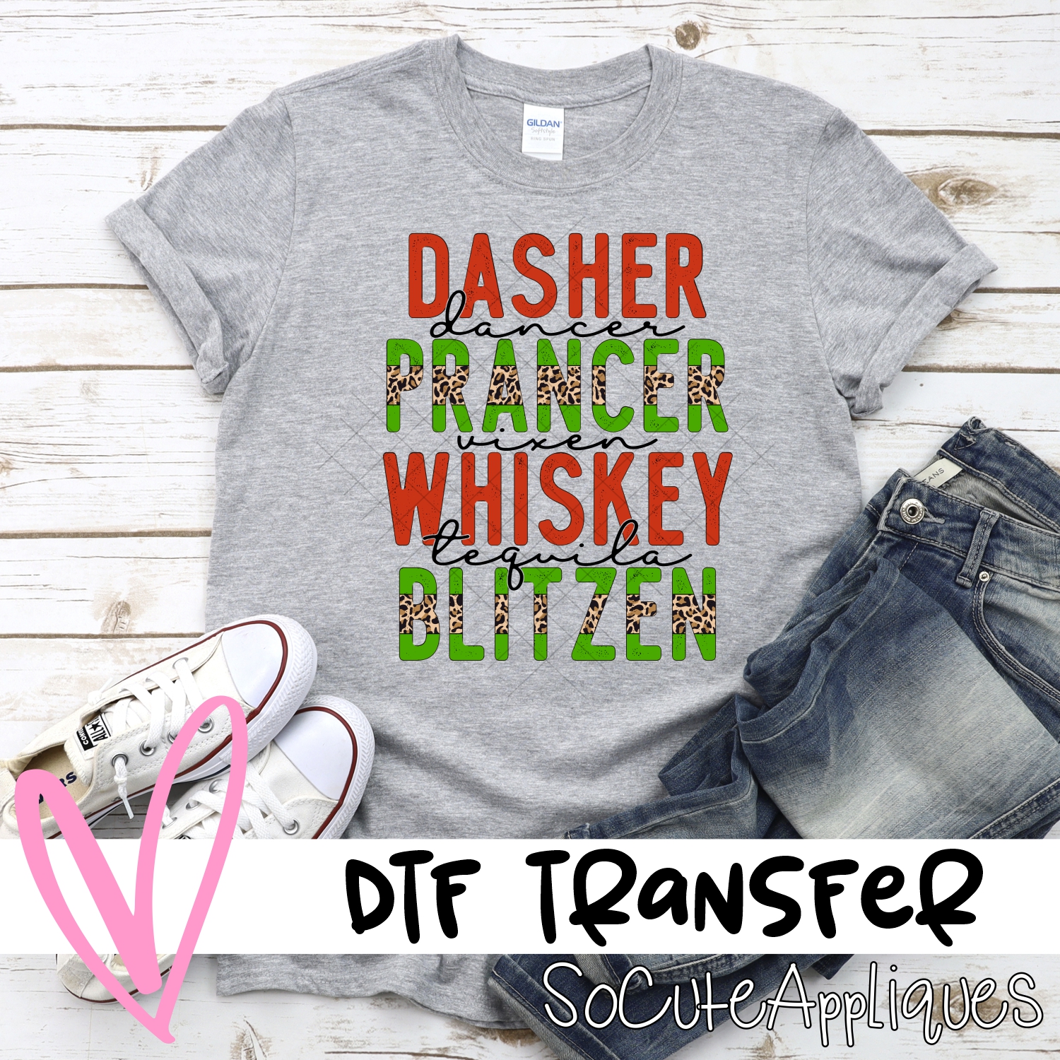 Dasher dancer prancer *DTF* Transfer