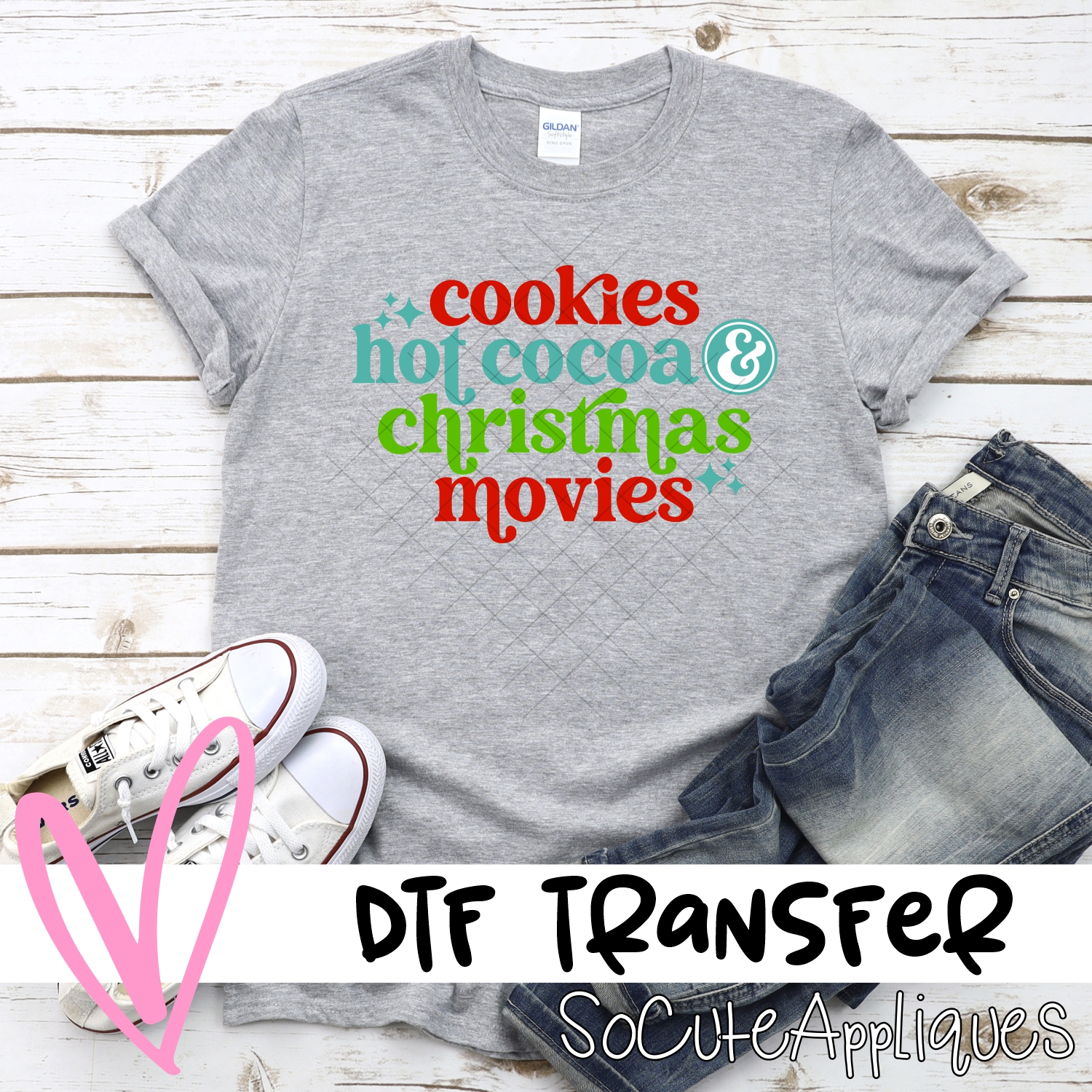 Cookies Hot cocoa and Christmas movies *DTF* Transfer
