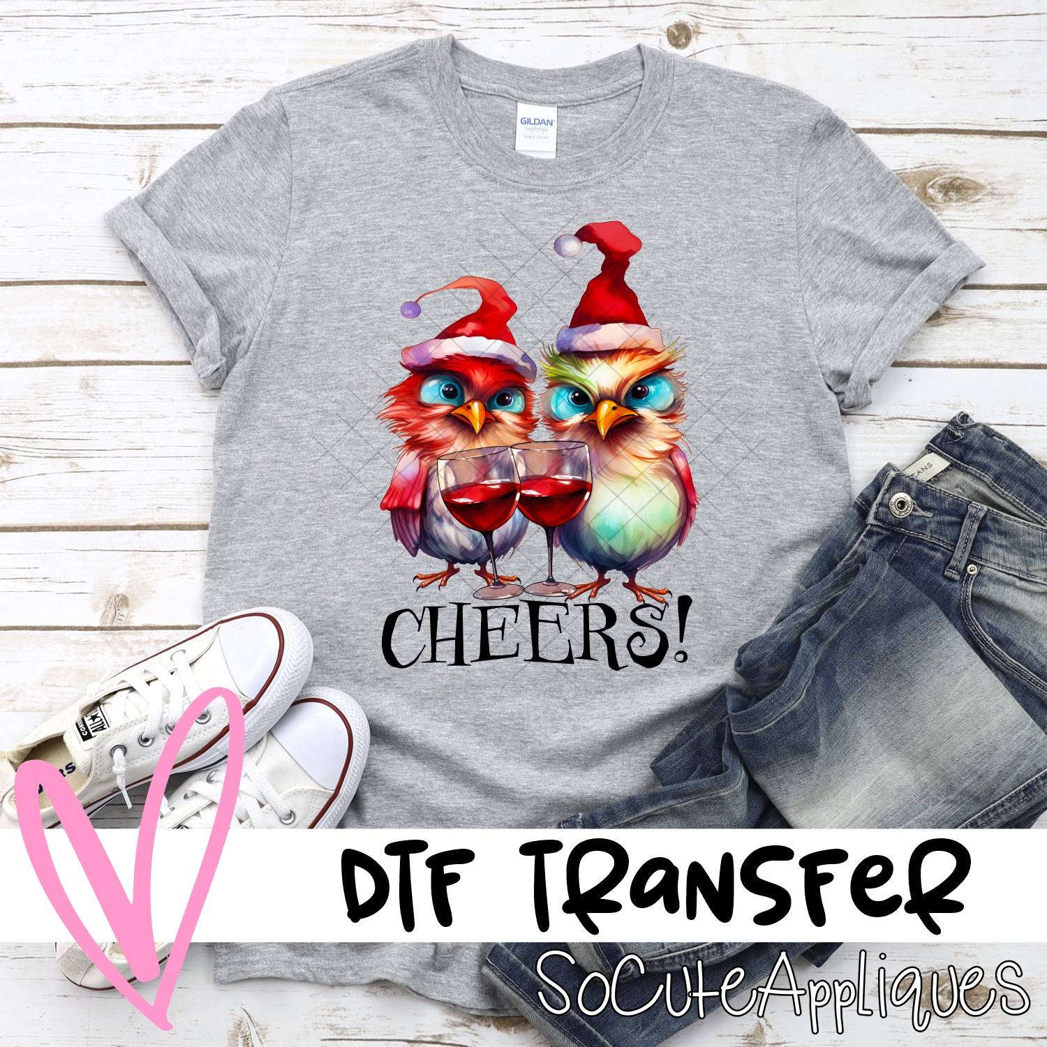 Cheers birds with wine *DTF* Transfer