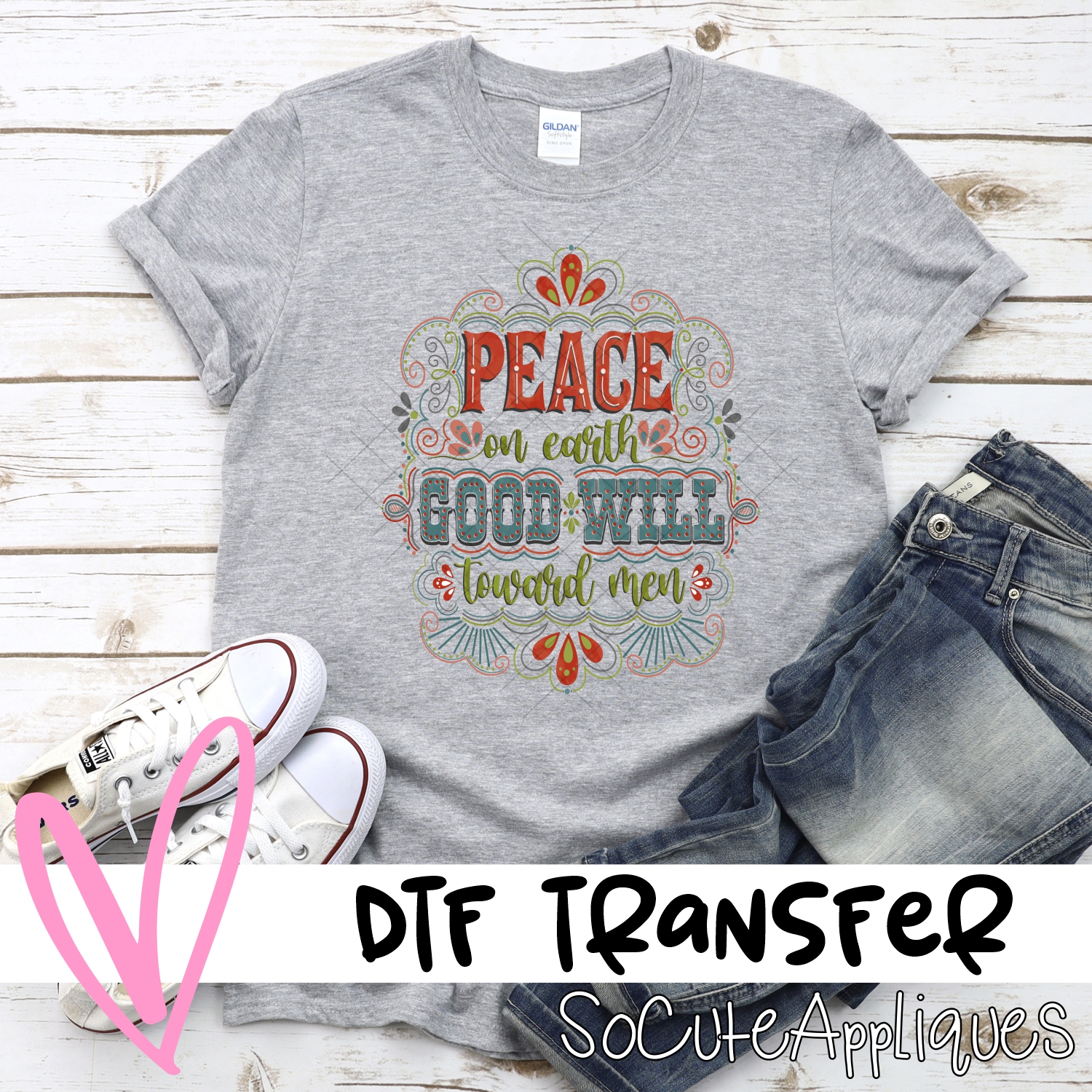 Peace on earth frame *DTF* Transfer