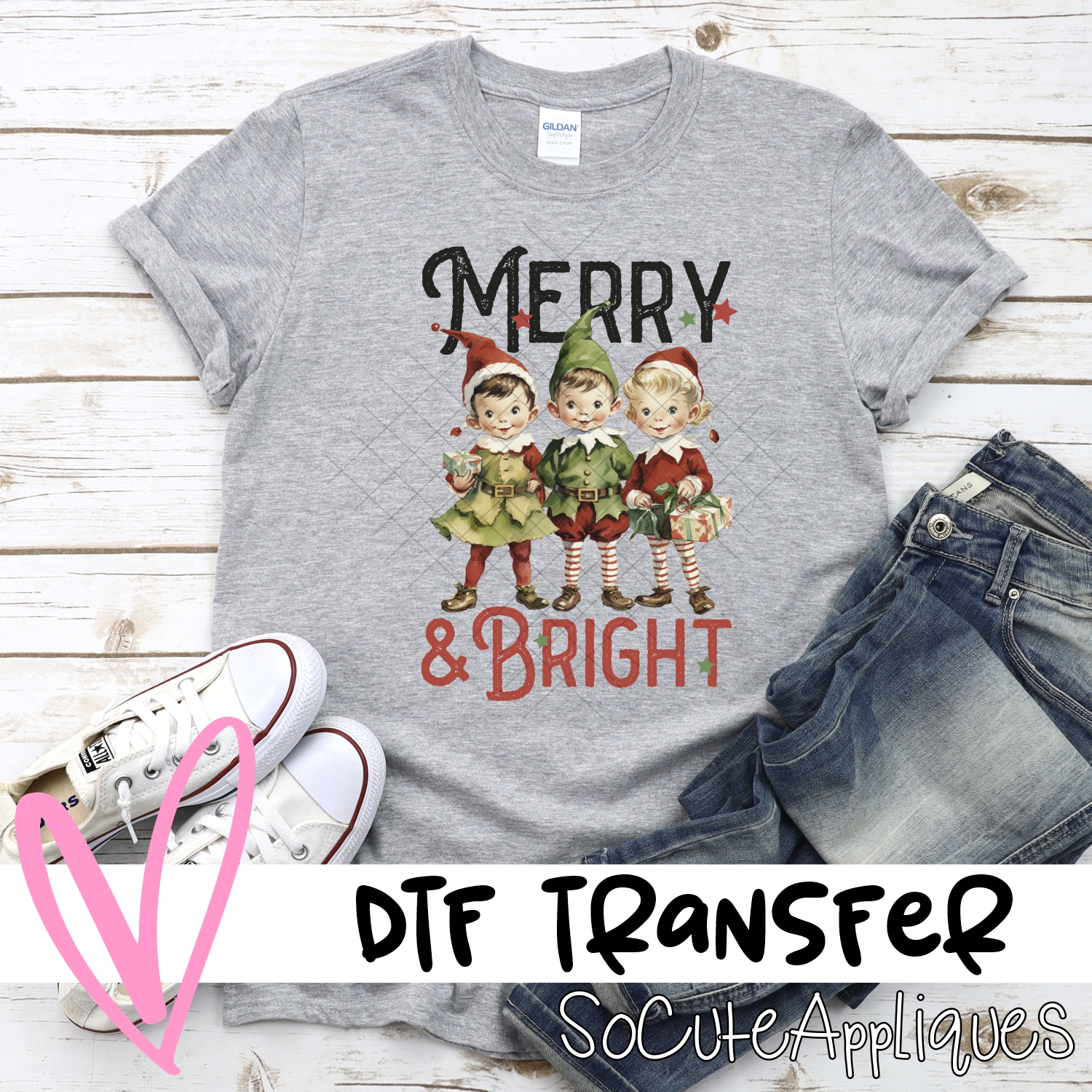 Merry Bright elves *DTF* Transfer