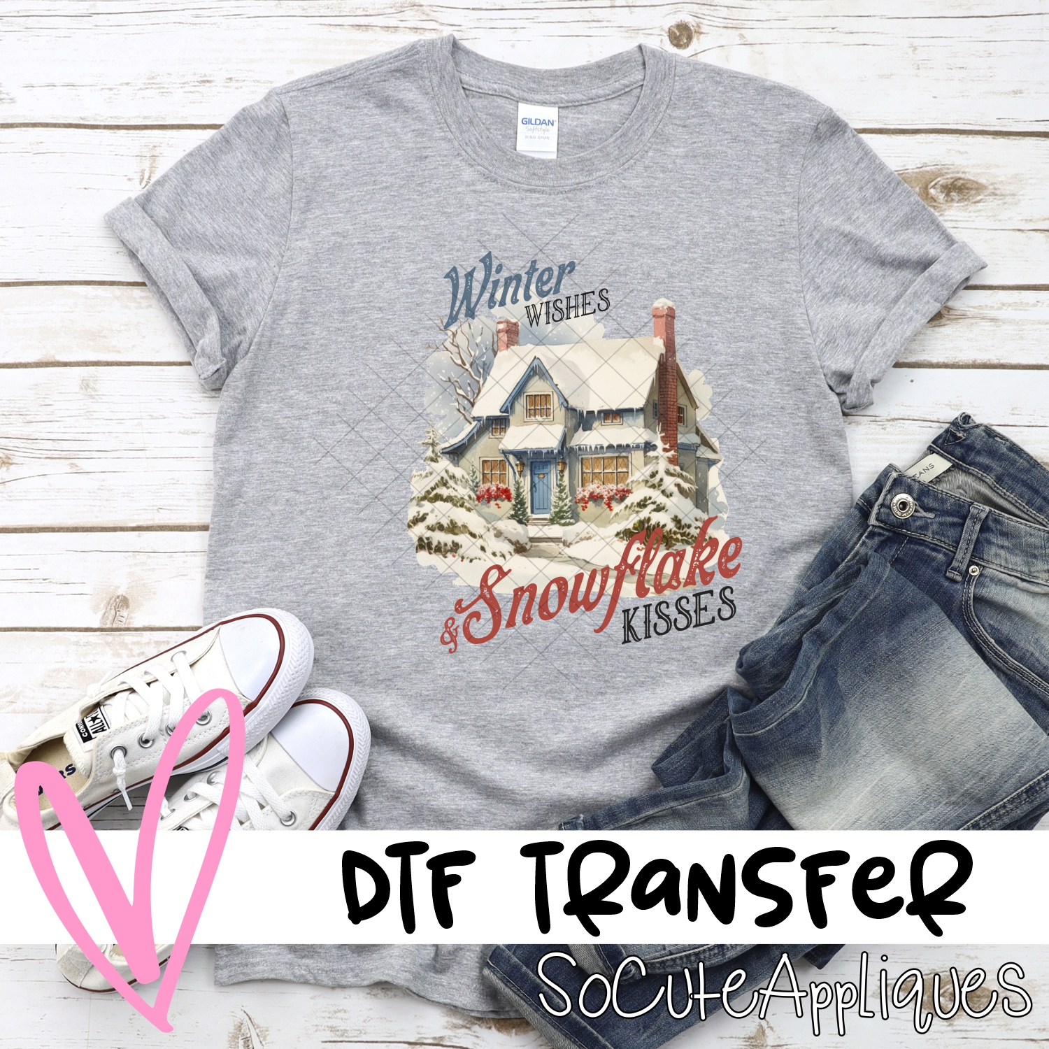 Winter wishes and snowflake kisses *DTF* Transfer