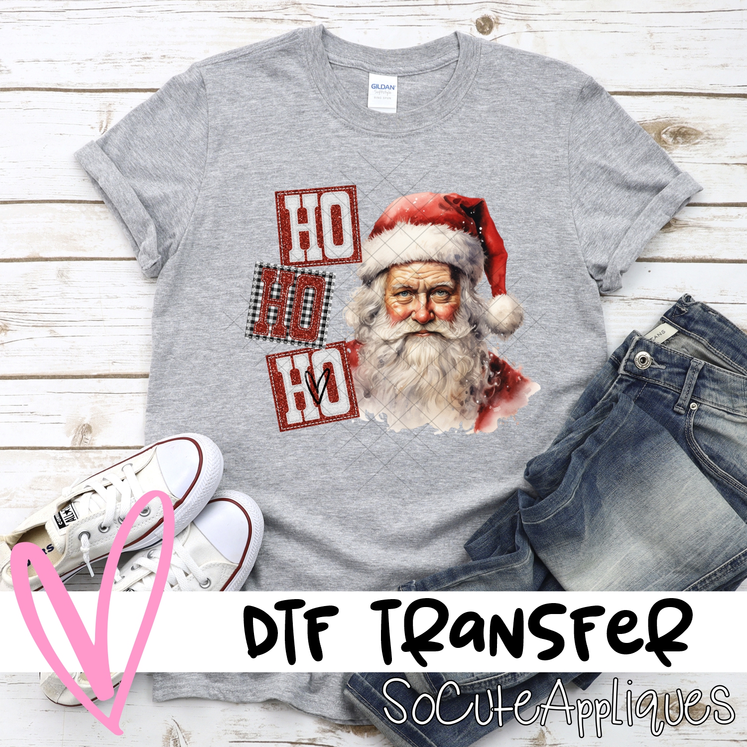 ho ho ho Santa plaid *DTF* Transfer