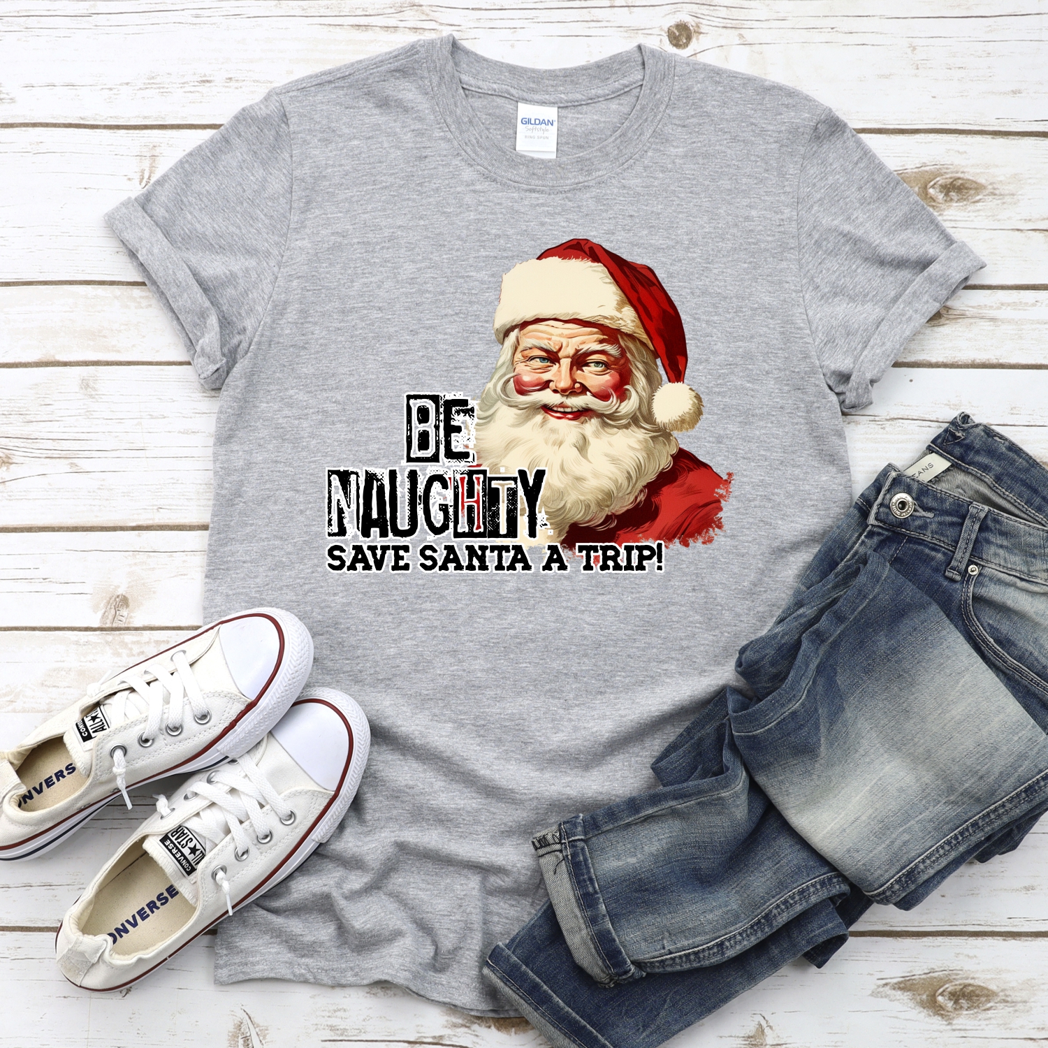 Be naughty save santa a trip *DTF* Transfer - Image 2