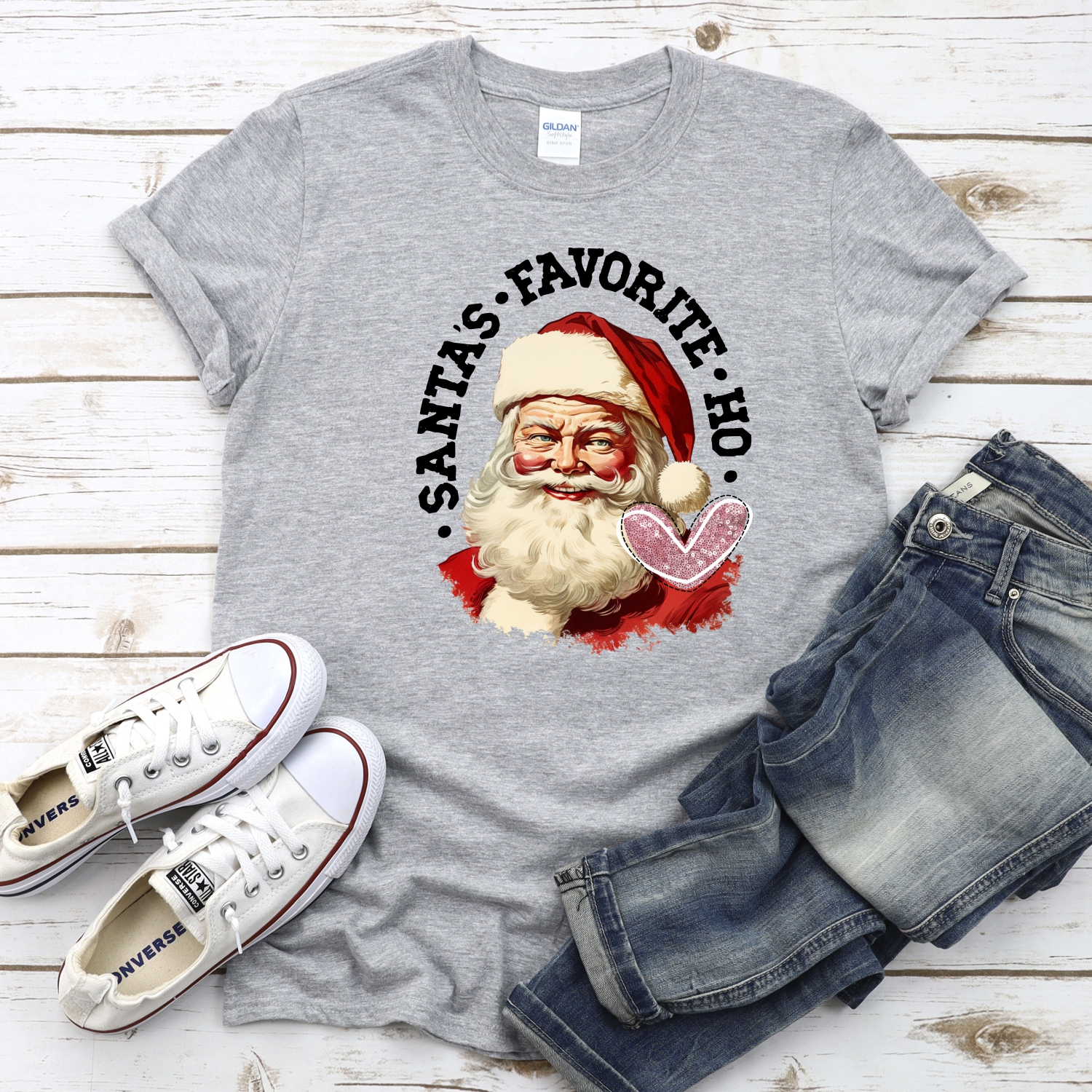 Santas favorite ho pink heart *DTF* Transfer - Image 2