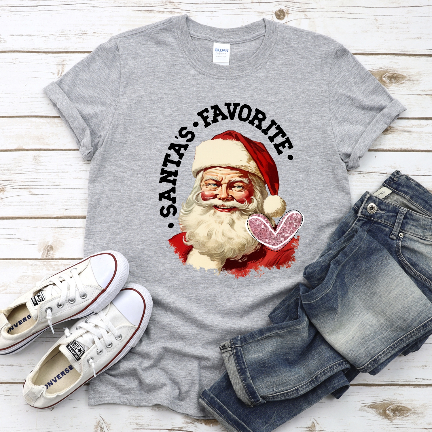 Santas favorite pink heart *DTF* Transfer - Image 2