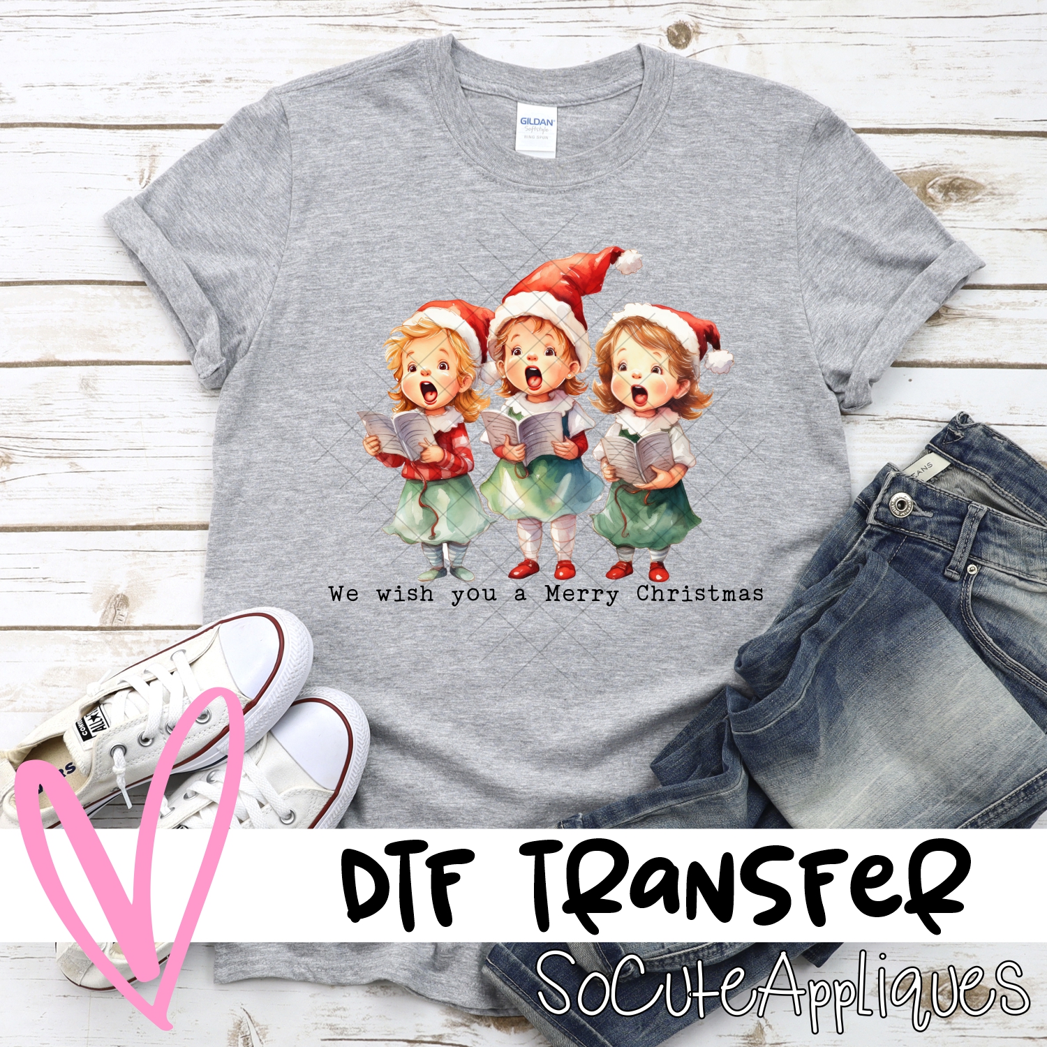 We wish you a merry Christmas carolers *DTF* Transfer