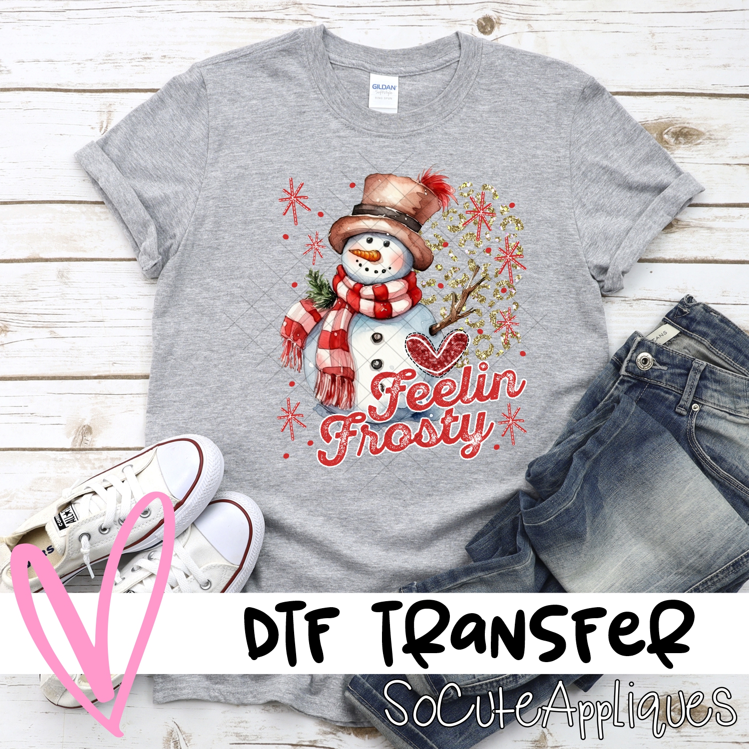 Feelin Frosty red heart *DTF* Transfer