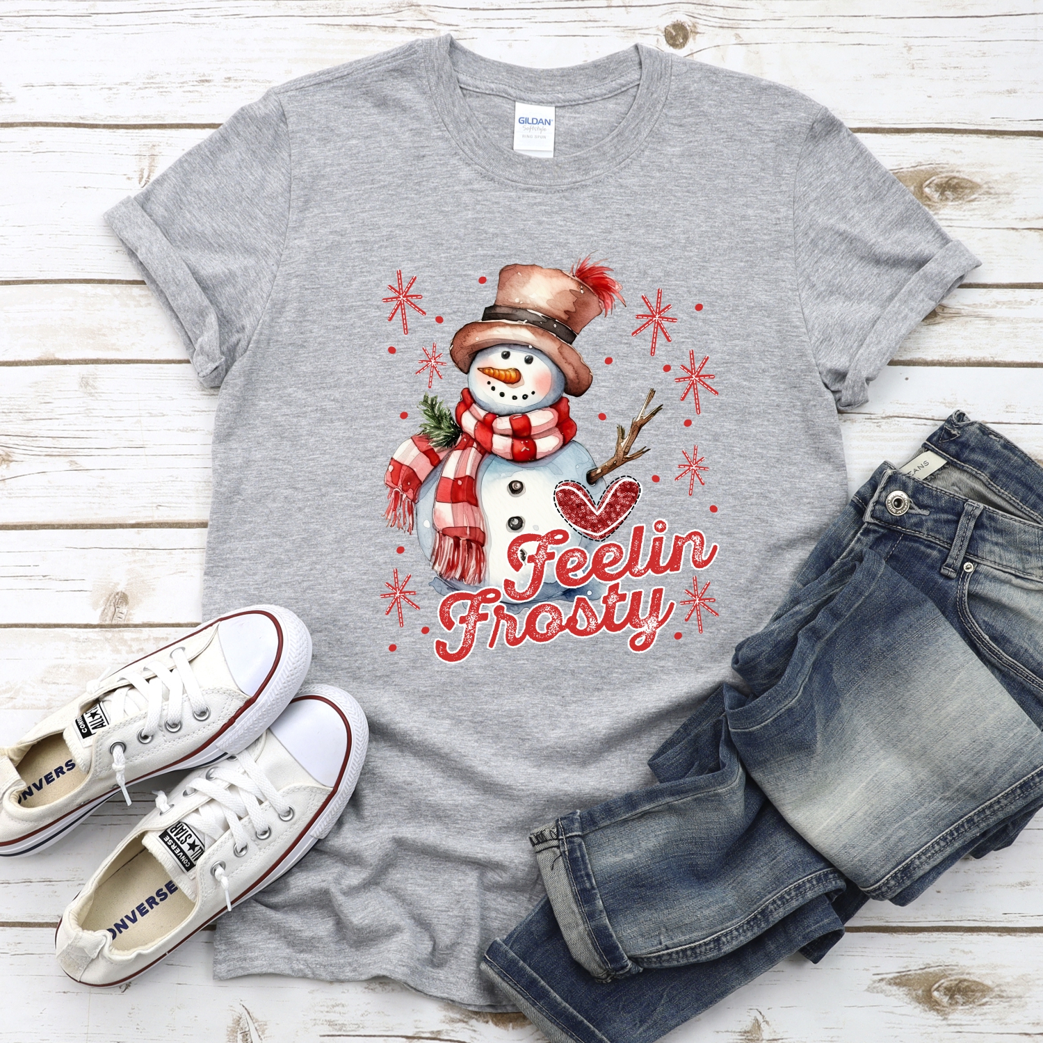 Feelin Frosty red heart no leopard *DTF* Transfer - Image 2